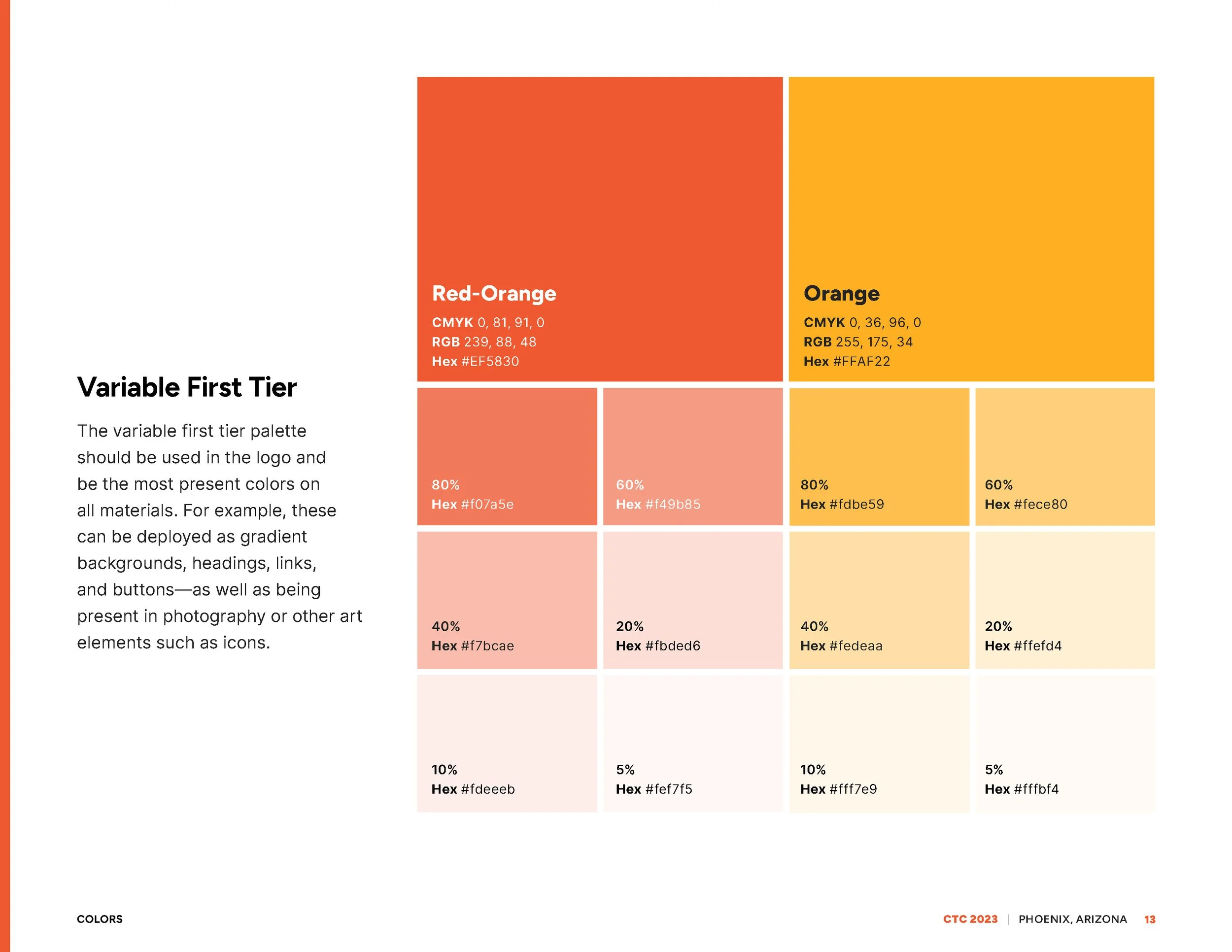 The new first tier colors.