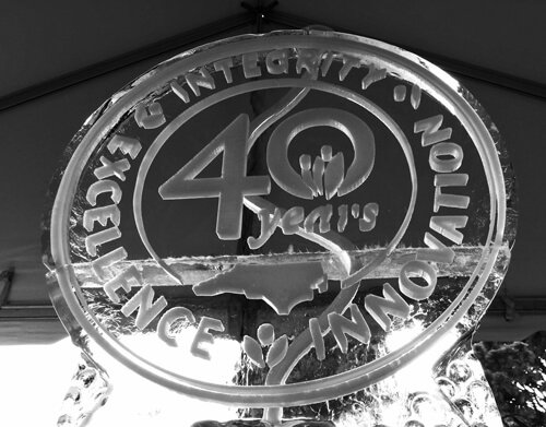 The 40th seal in ice sculpture form.