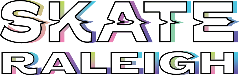 The 3D version of the logo with outlined white lettering and gradient sides.