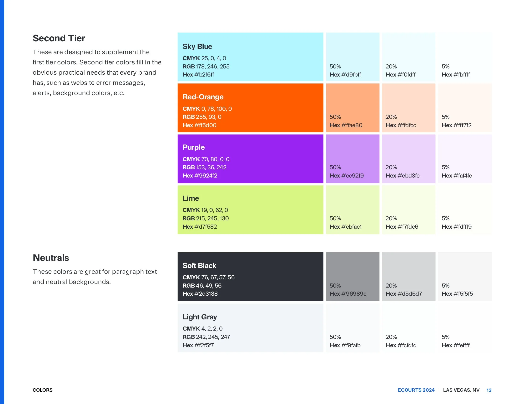 The new eCourts second tier color palette.