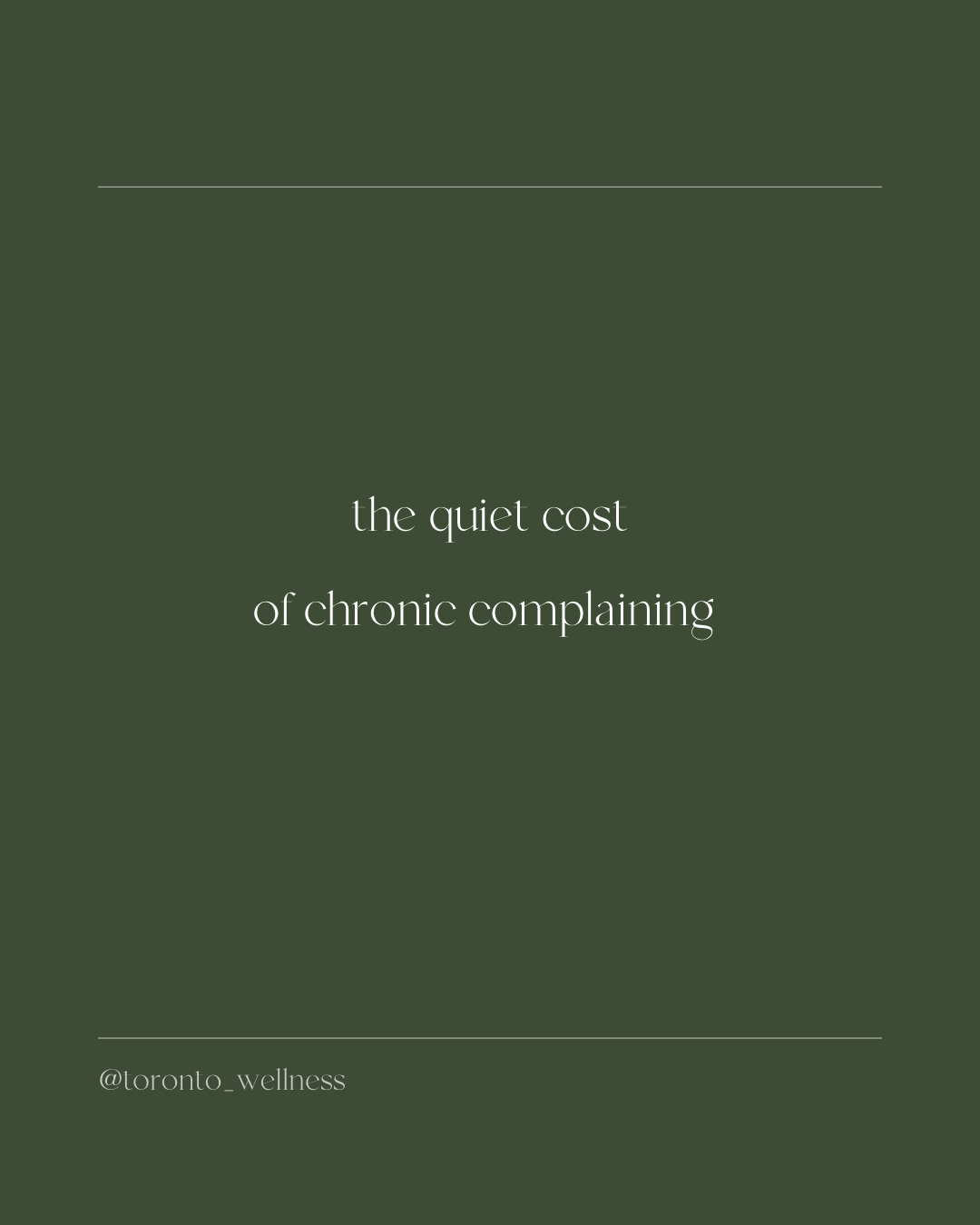 The Quiet Cost of Complaining