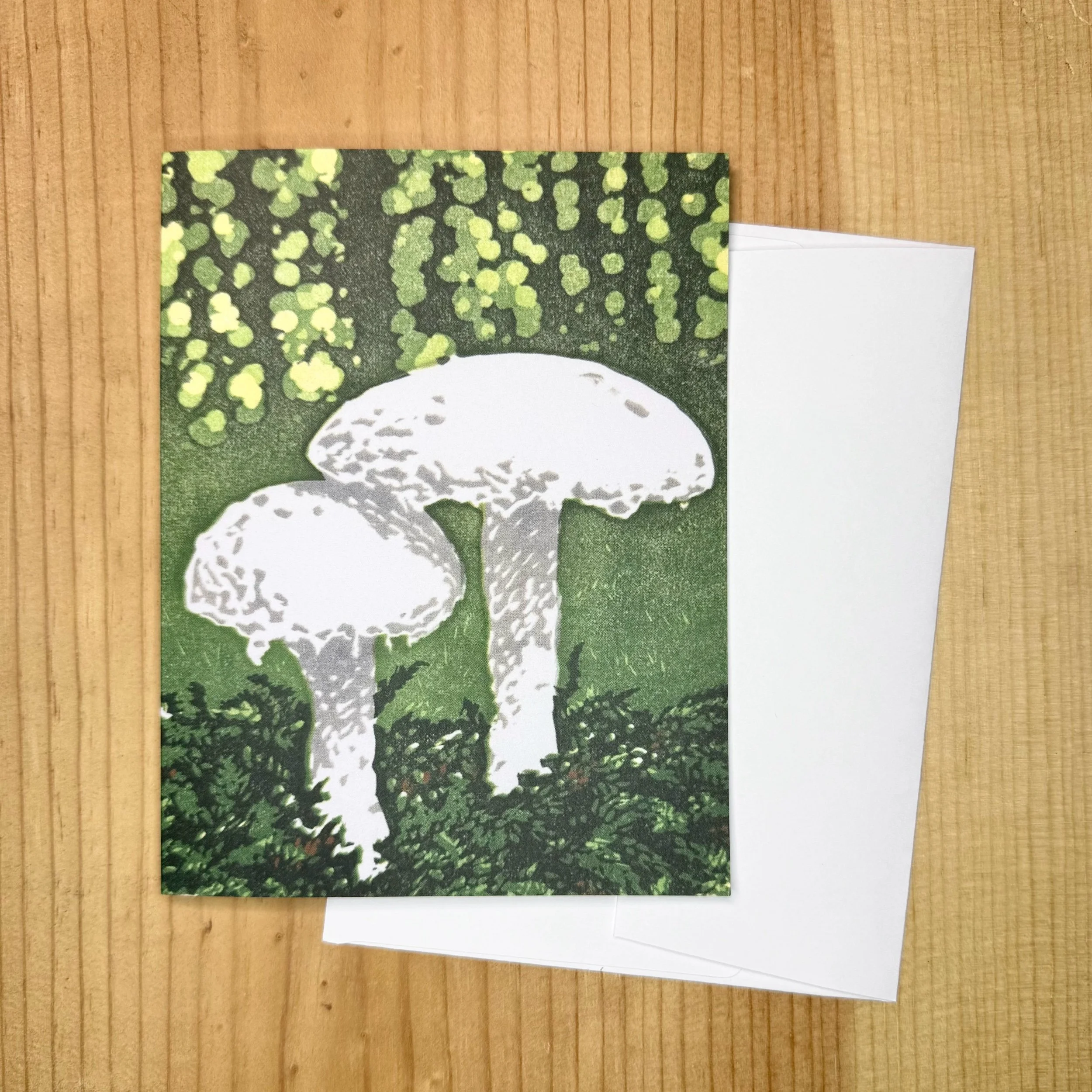 Mushroom Bokeh Greeting Card- Set of 4 Cards