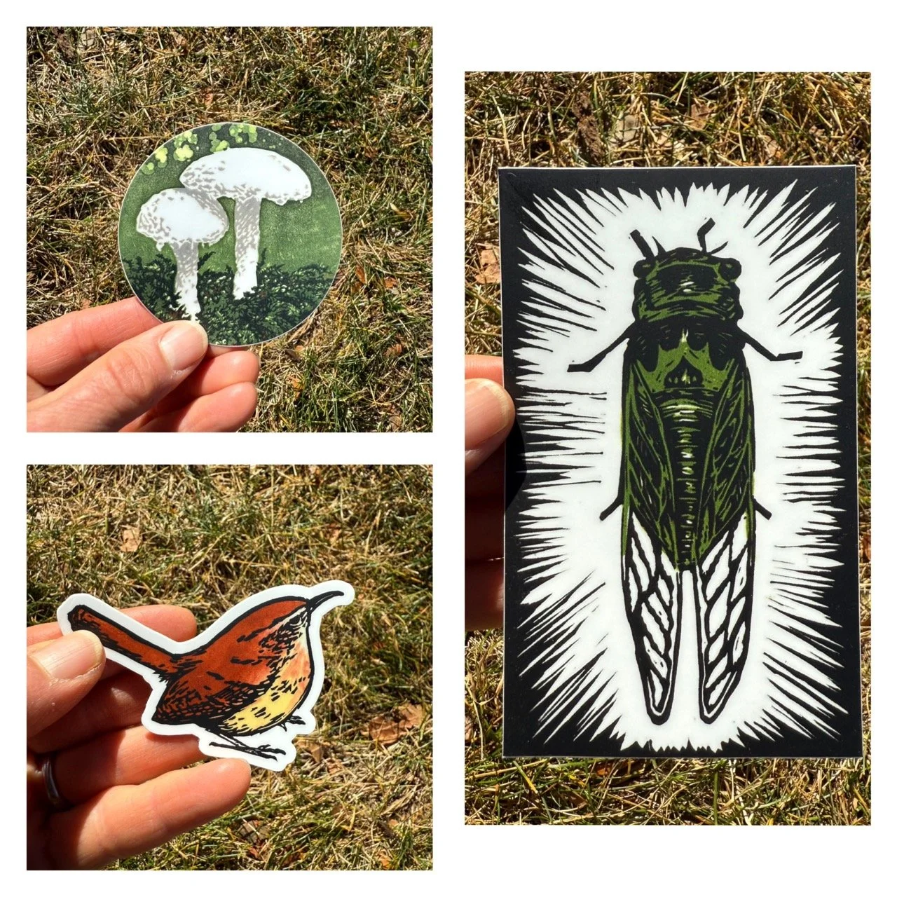 Stickers of original artwork by Alicia AH Lindbom.