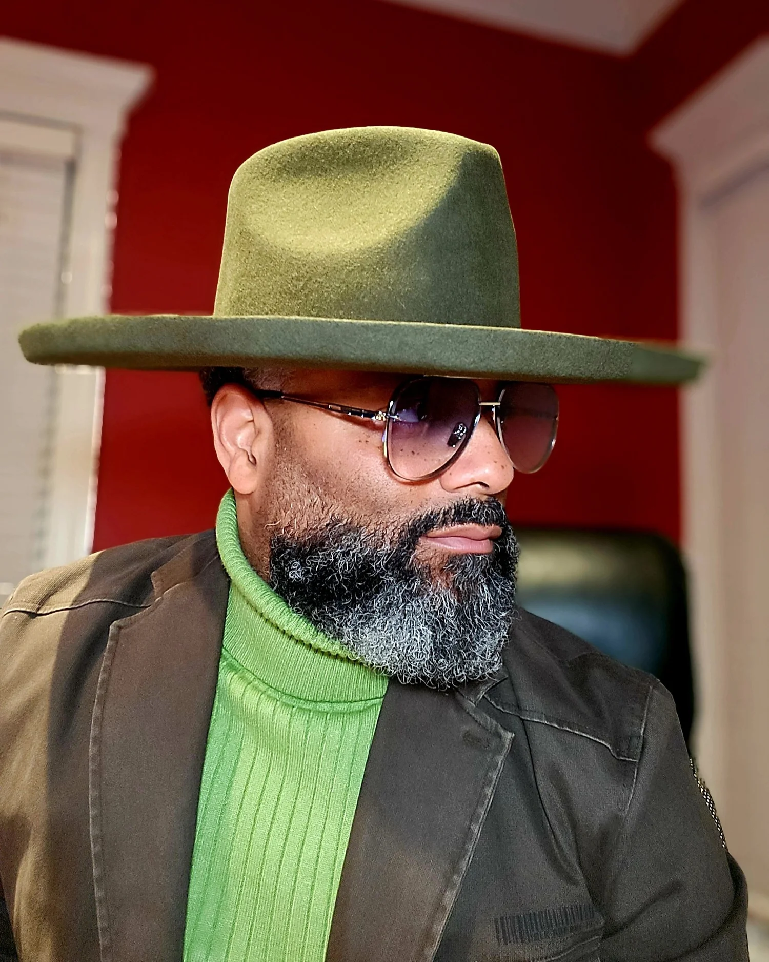 Green Wool Fedora Hat – 4” Crown, 5” Brim with Hat Box — JL 