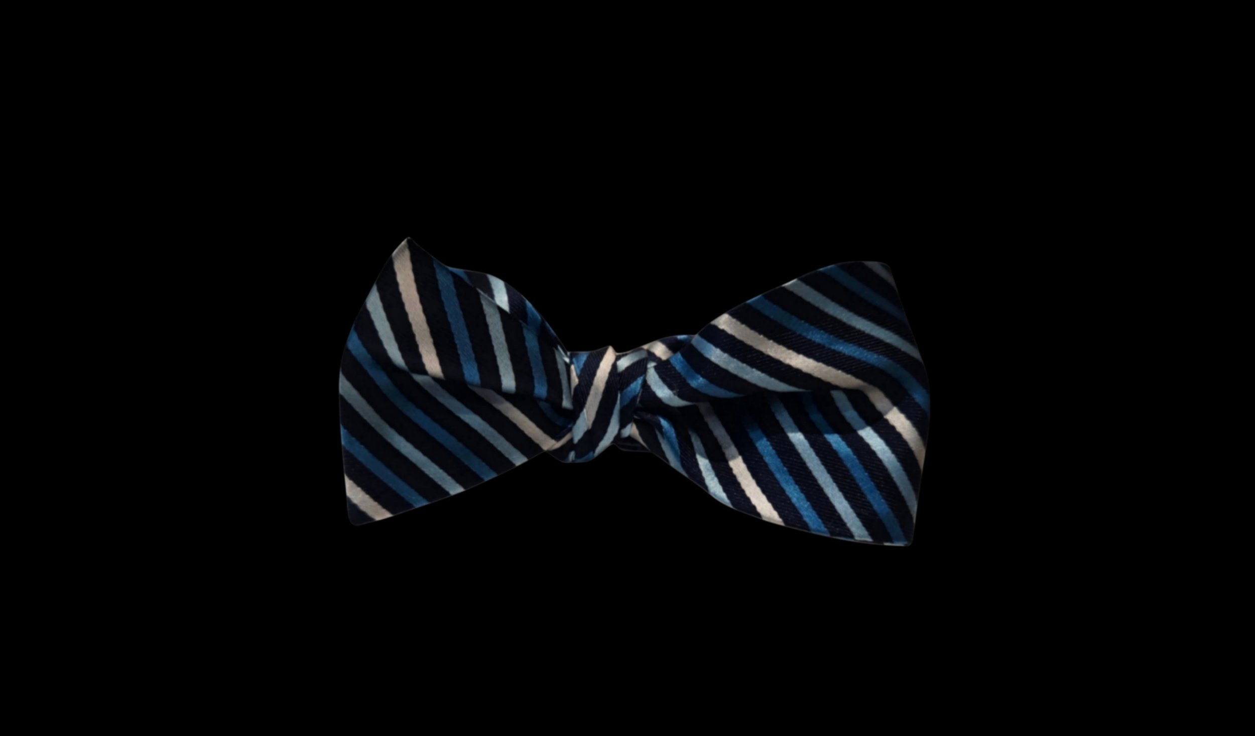 JL Michael’s Blue Multi Stripe Silk Self-Tie Bow Tie