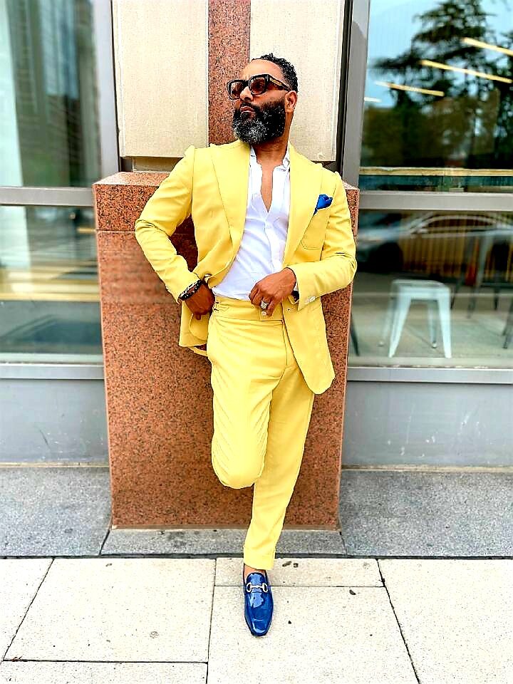 Canary yellow mens dress 2025 shirt