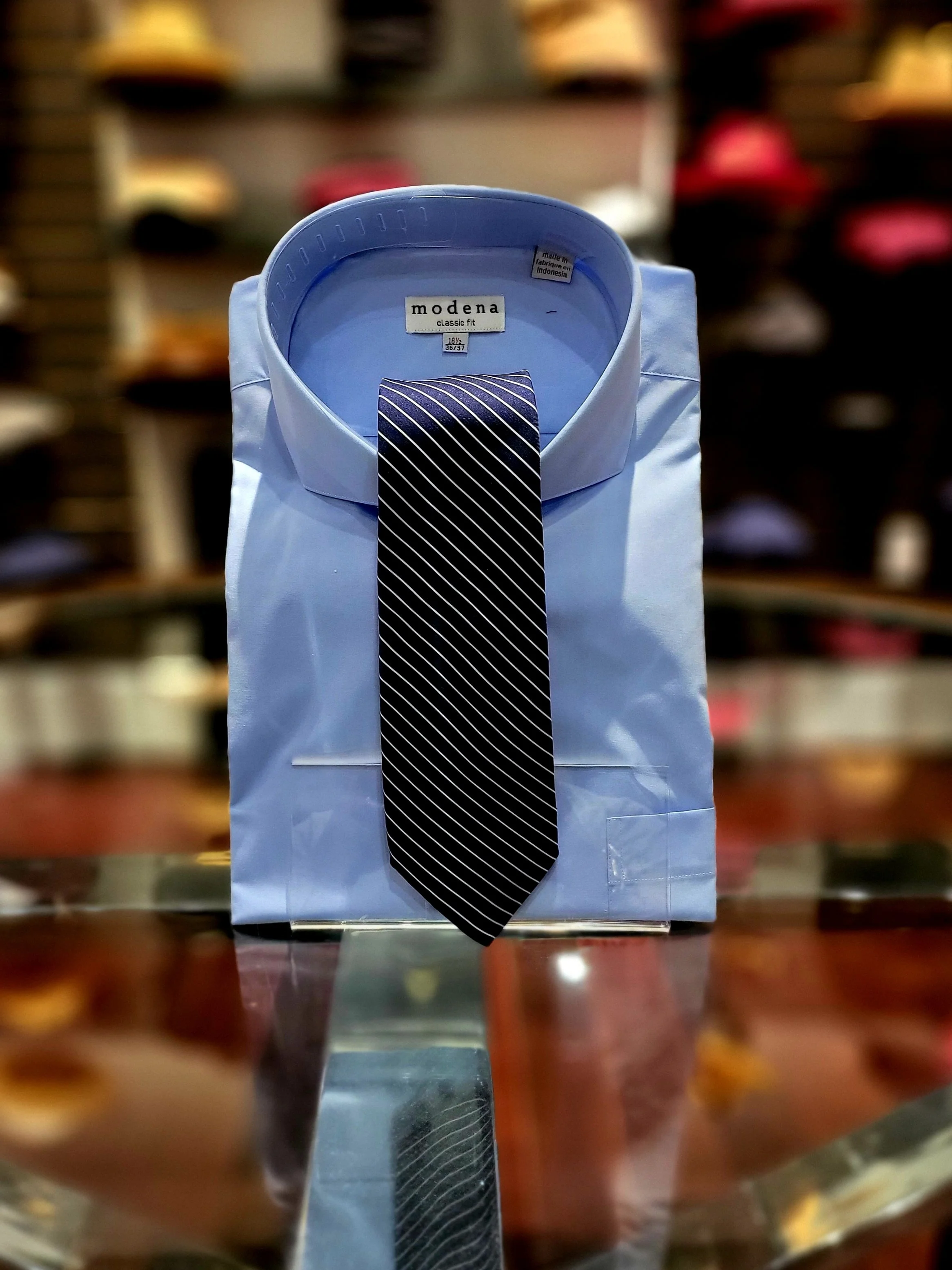 Modena Stout Men's Dress Shirts in Powder Blue - M main image 0