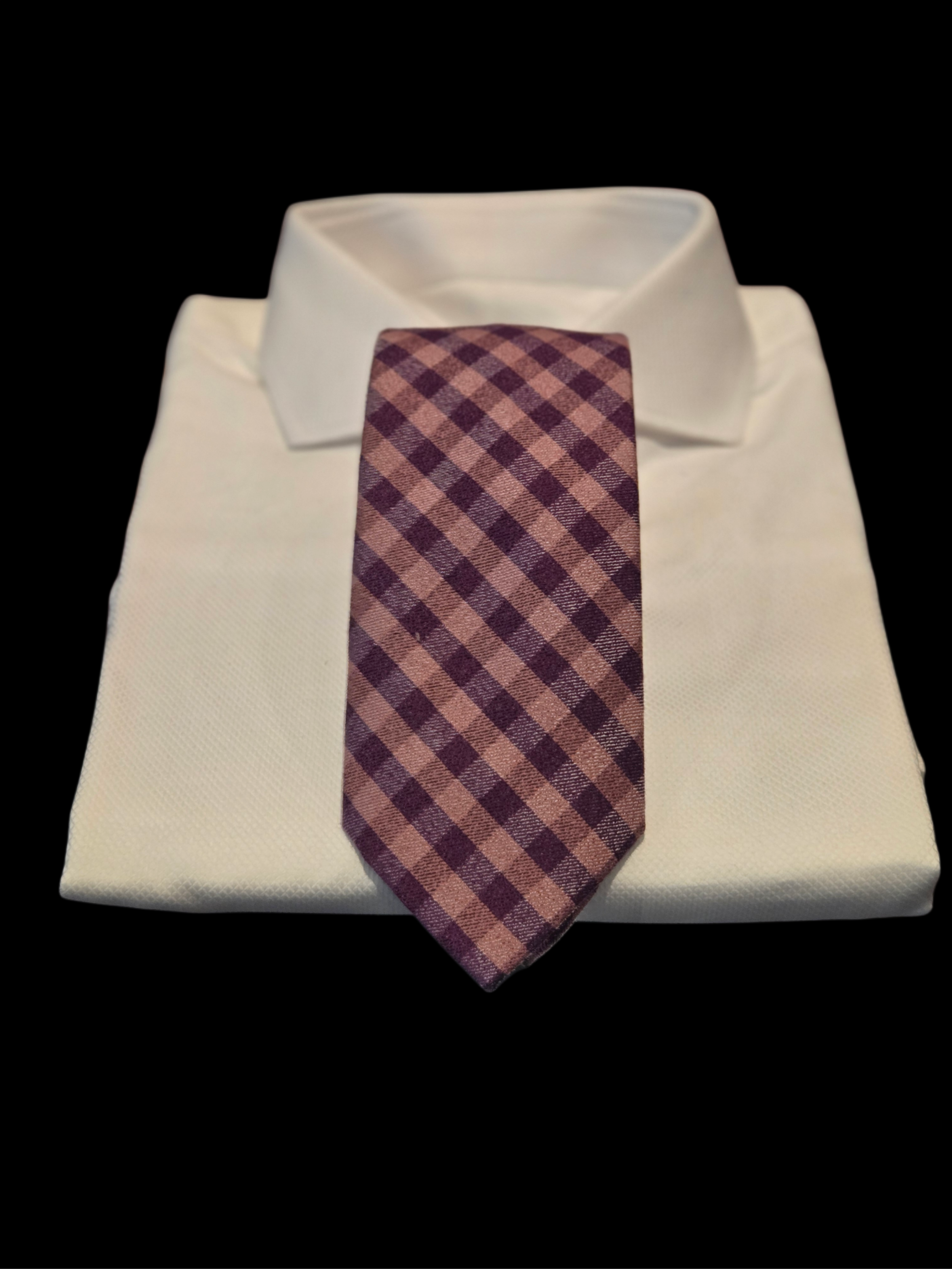 JL Michael's Mauve/Dark Pink Silk & Wool Tie