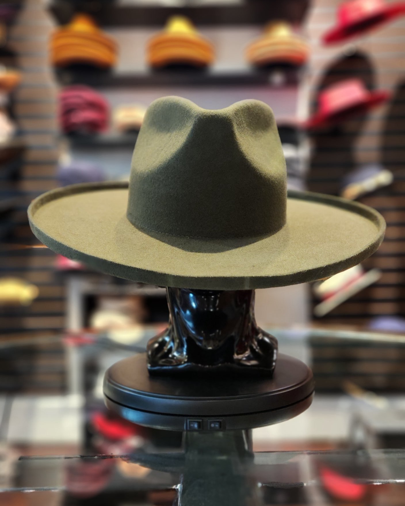 Rag & Bone Multi Green Wide Brim Fedora Sz M emerald-green-fedora-wool-felt  main image 2