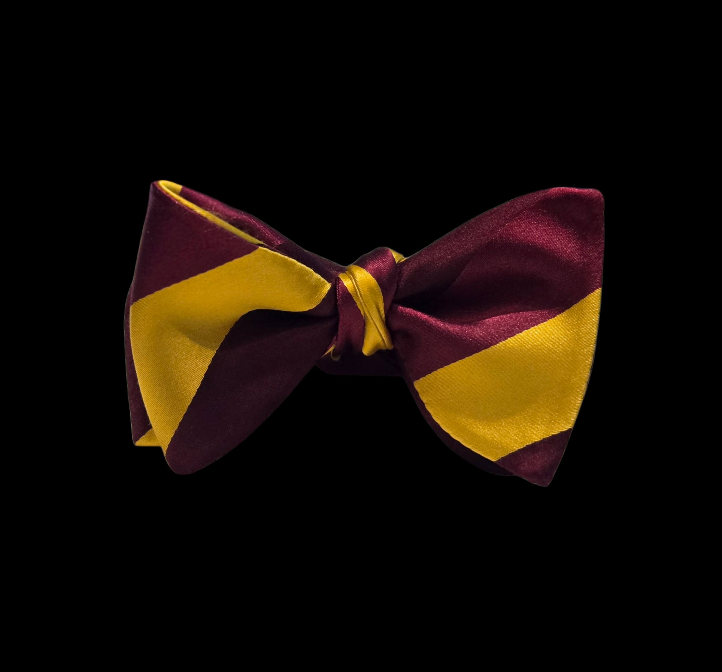 JL Michael's Maroon/Gold Silk Self-Tie Bow Tie