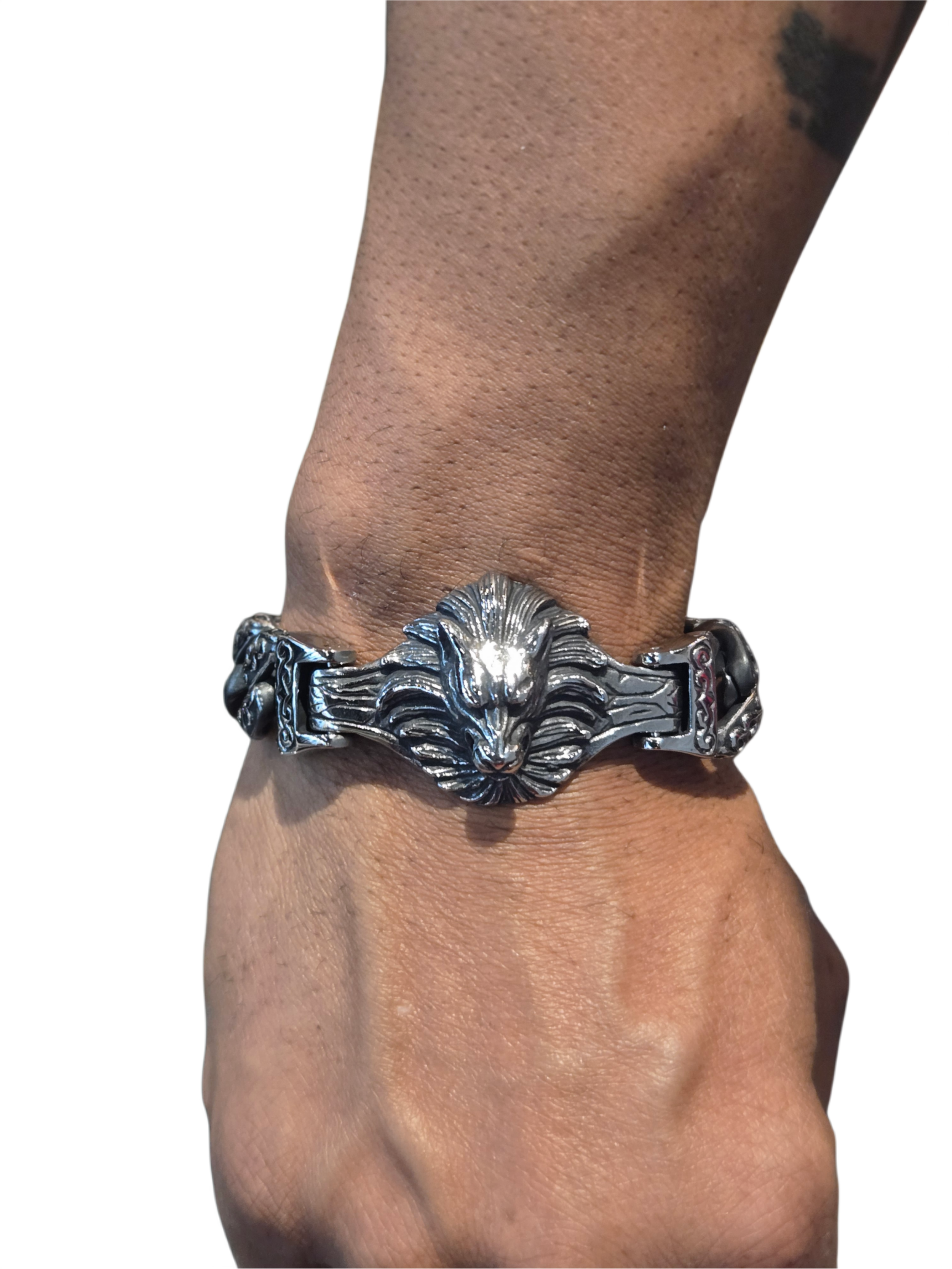 Lions Head Oversized Cuban Link Bracelet