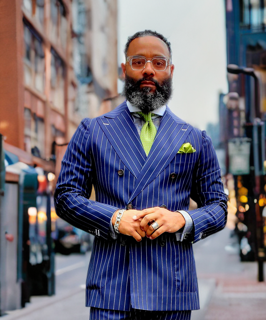 JL Michael's Bespoke Bankers Pinstripe Double Breasted Suit