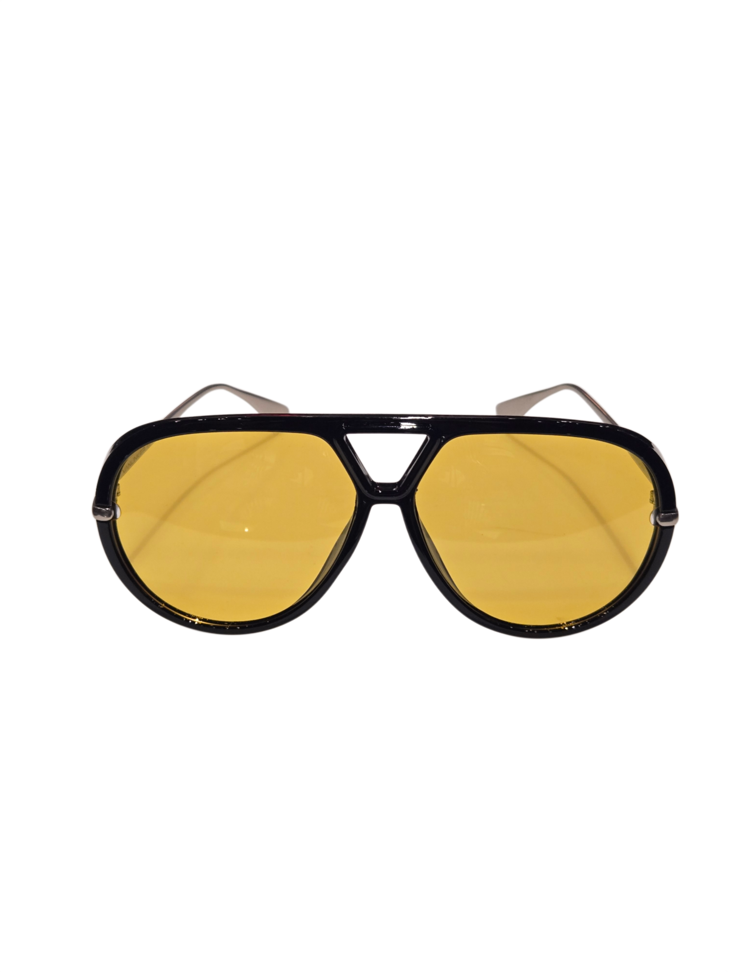 JL Michael's  Yellow Tinted Oversized Metal Aviator Sunglasses