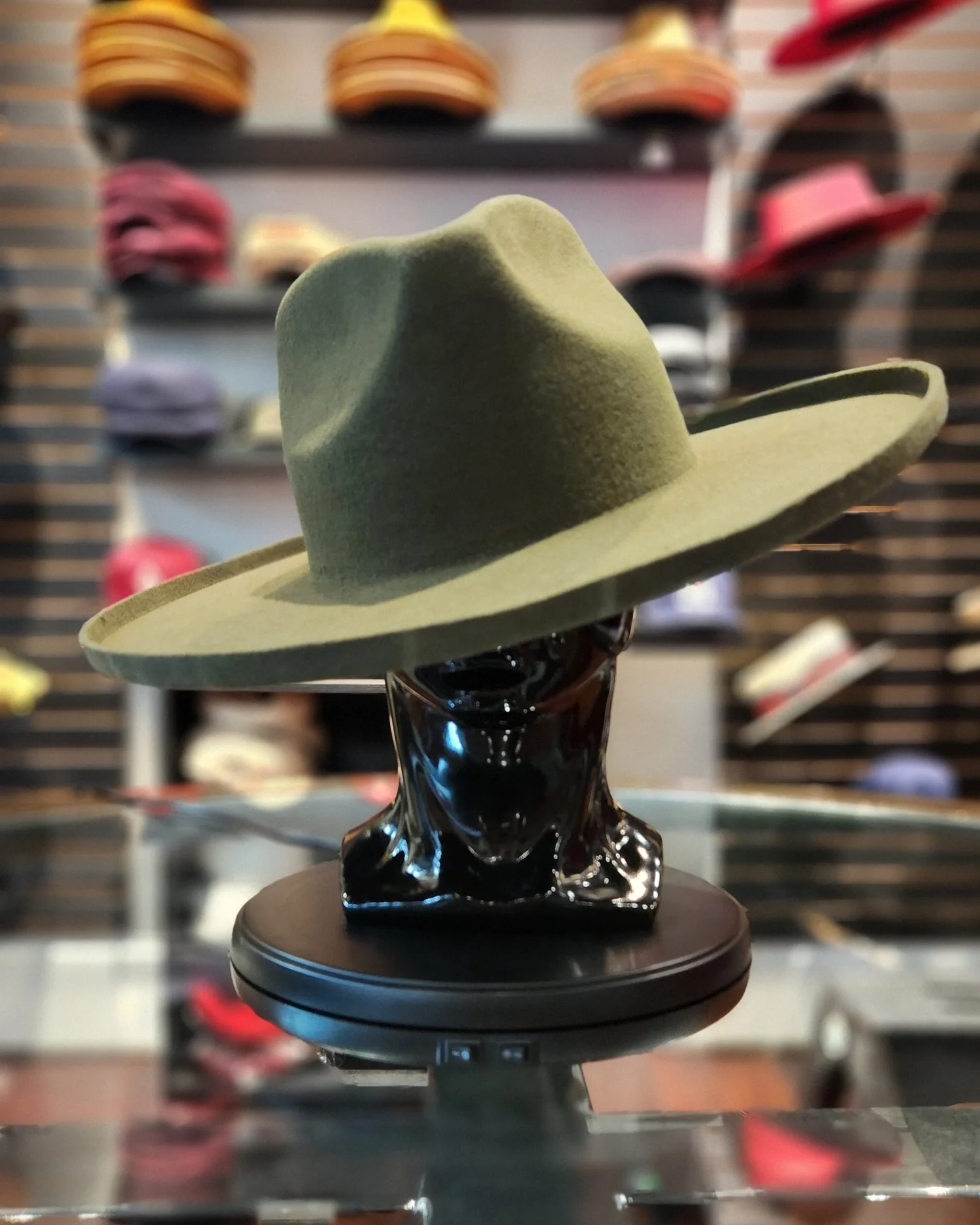Green Wool Fedora Hat – 4” Crown, 5” Brim with Hat Box — JL 