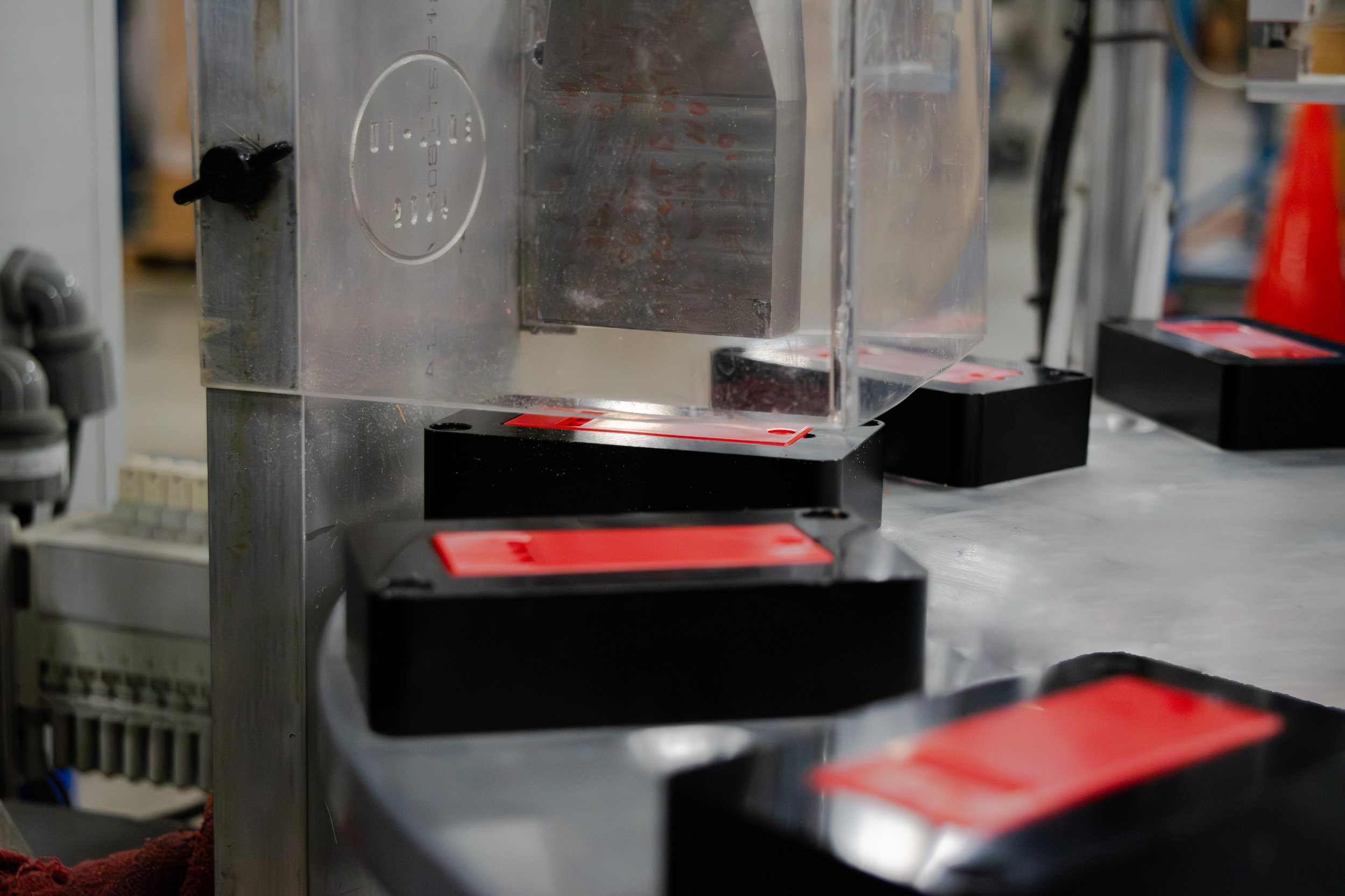 Sonic welding machine shows the action in how a product is made.