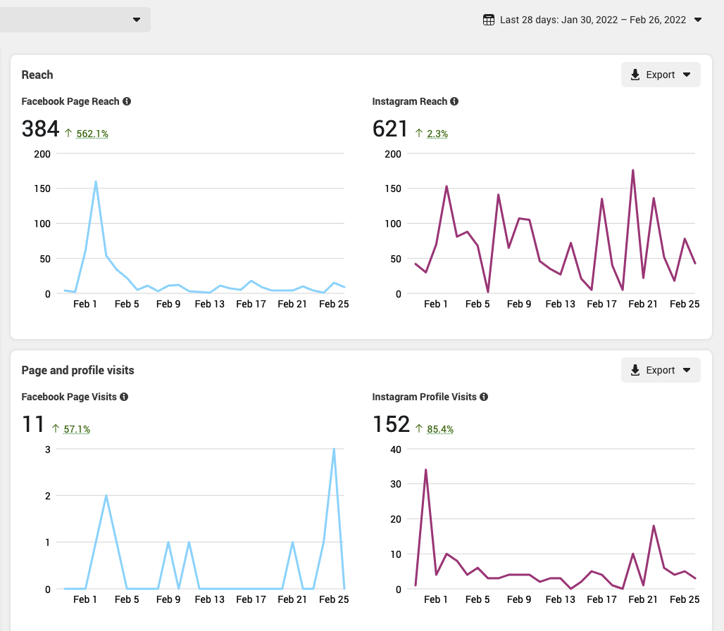 Facebook and instagram analytics