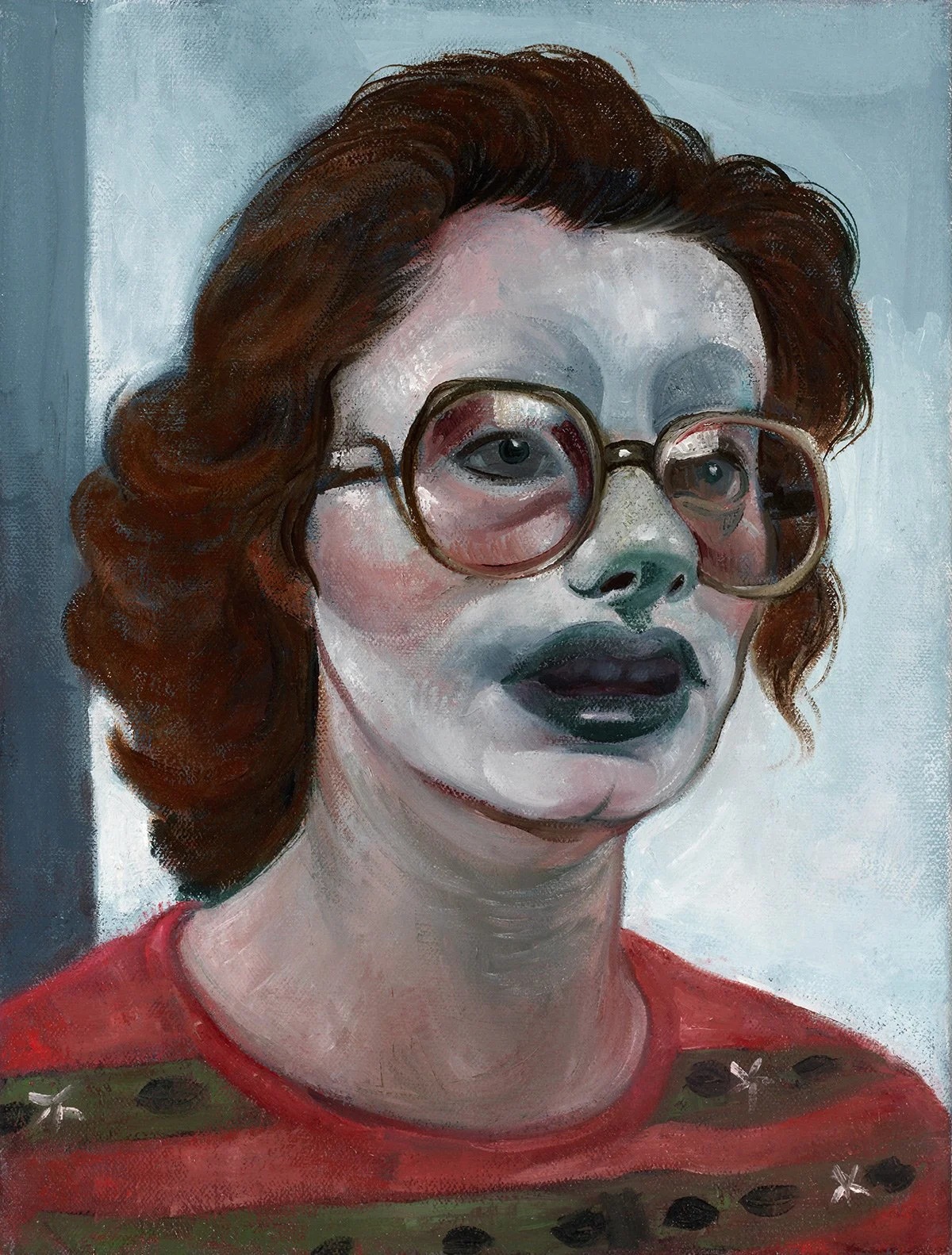 Plump Blue Lips and Large Glasses