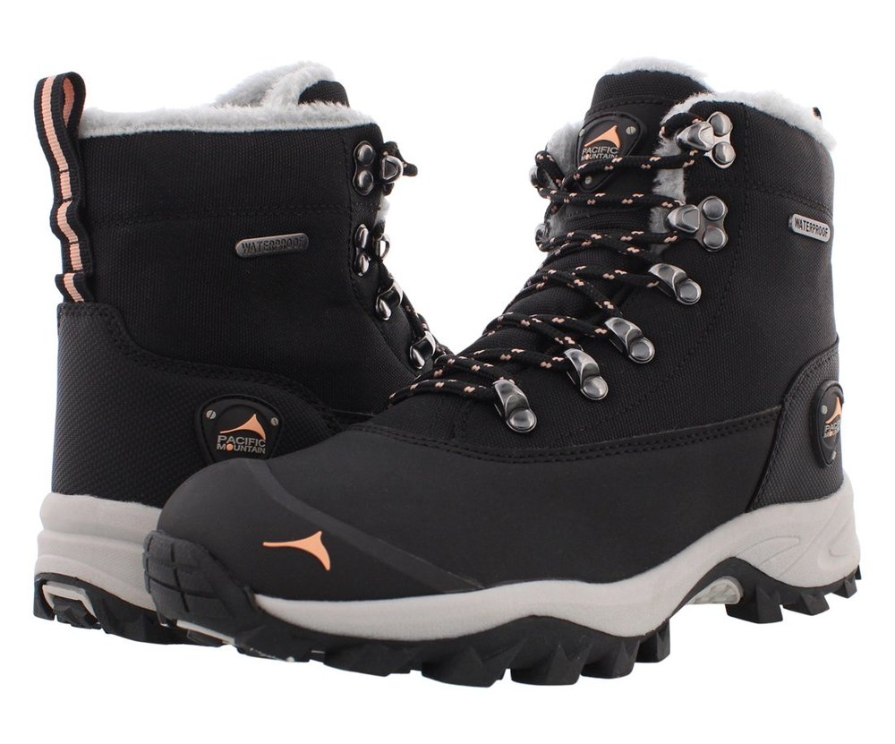 Pacific Mountain Brown and Black Winter Boots Pacific Mountain Tundra Mid Men 8 Waterproof Hiking Boots  main image 4