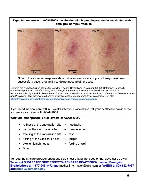 MEDICATION GUIDE ACAM2000® Smallpox and Mpox (Vaccinia) Vaccine, Live ...