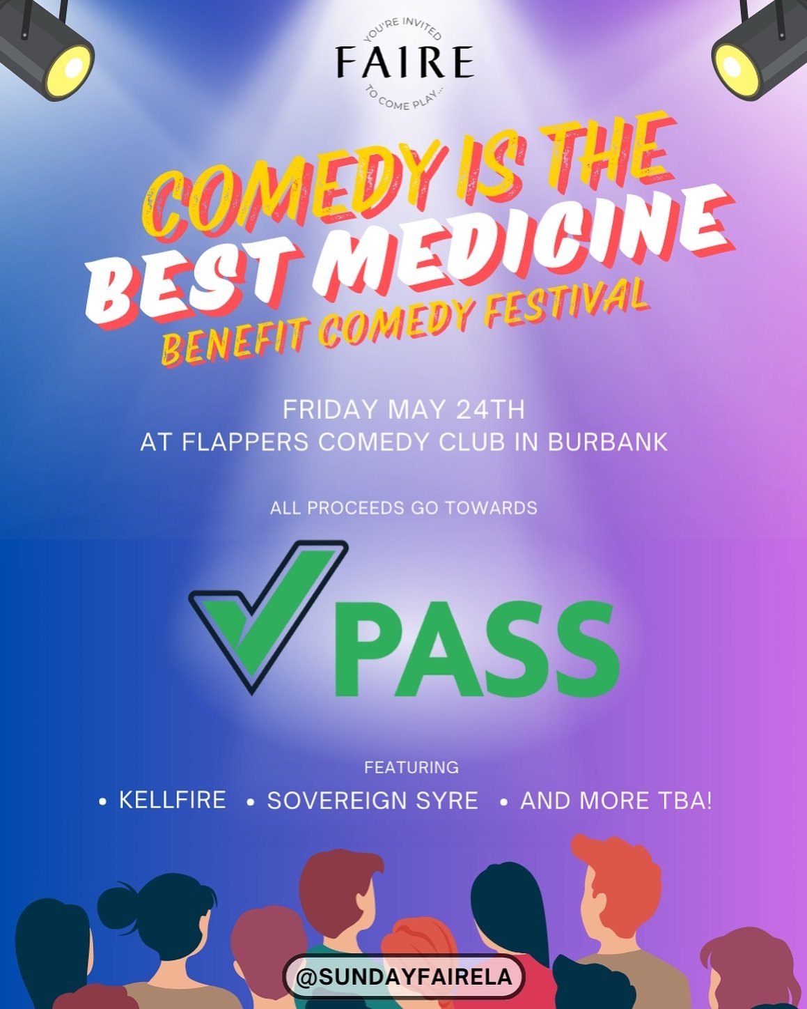 Get ready to laugh with @sundayfairela as they host the very first Comedy is the Best Medicine Benefit Comedy Festival with all proceeds going towards PASS!

PASS works hard every day to promote and protect the health &amp; safety of the adult indust
