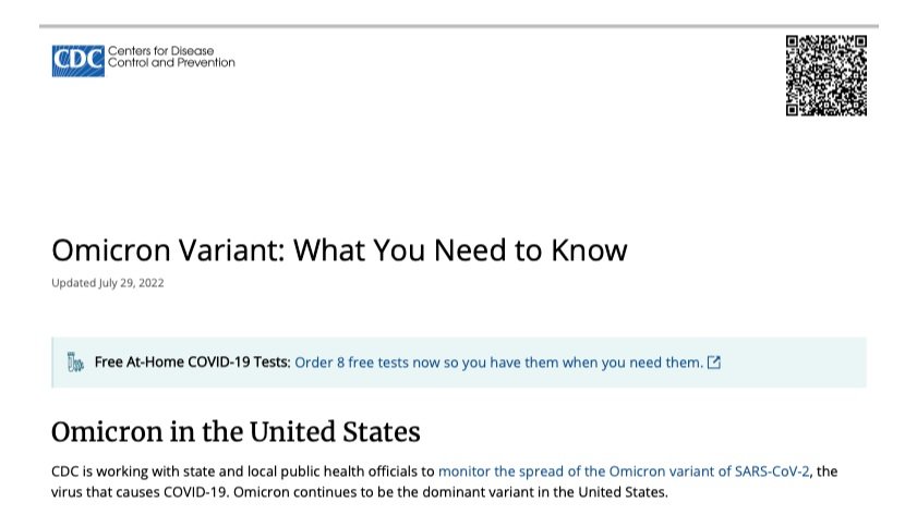 Omicron Variant: What You Need to Know (CDC)