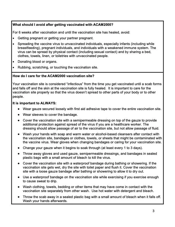 MEDICATION GUIDE ACAM2000® Smallpox and Mpox (Vaccinia) Vaccine, Live ...