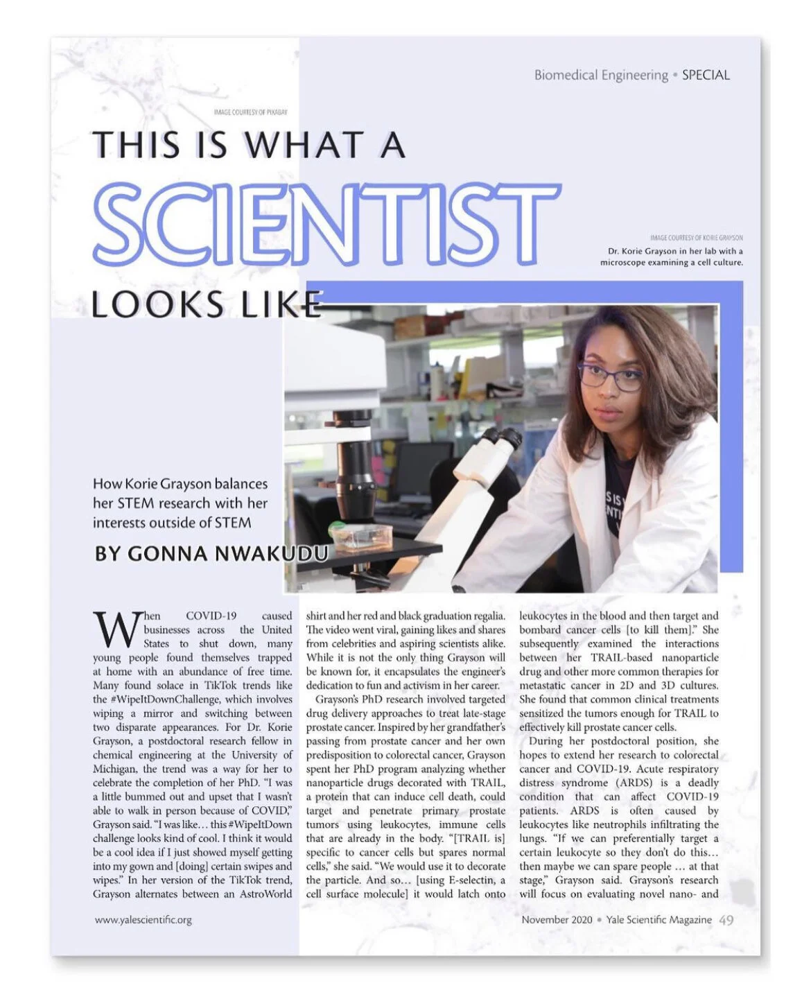 “This is What a Scientist Looks Like”: How Korie Grayson balances her STEM research with her interests outside of STEM