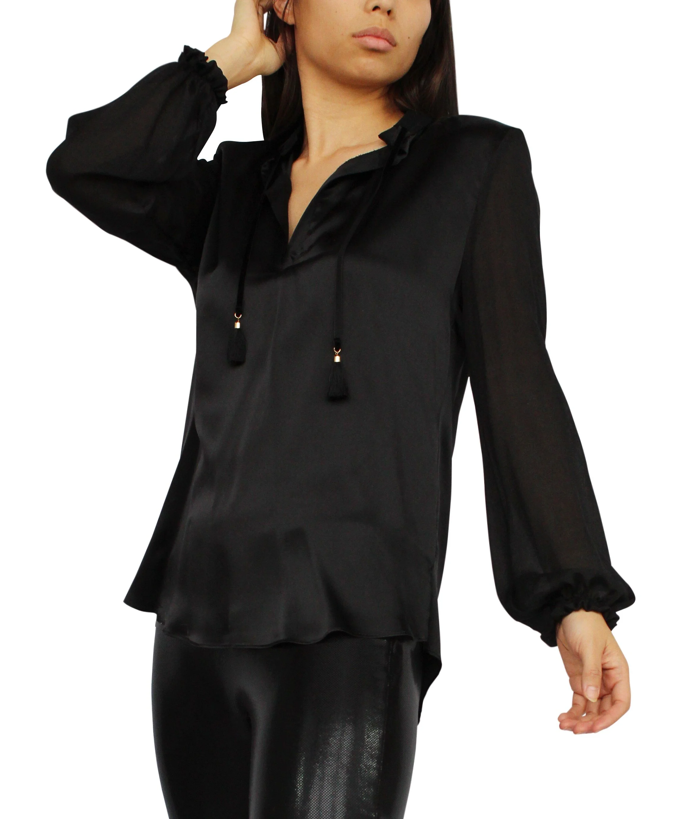 Anika Silk Blouse / Black