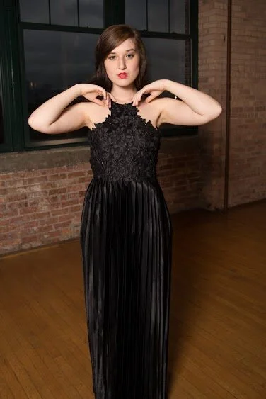 Lace Pleate Black Dress. Maggie Yan Chicago.jpg