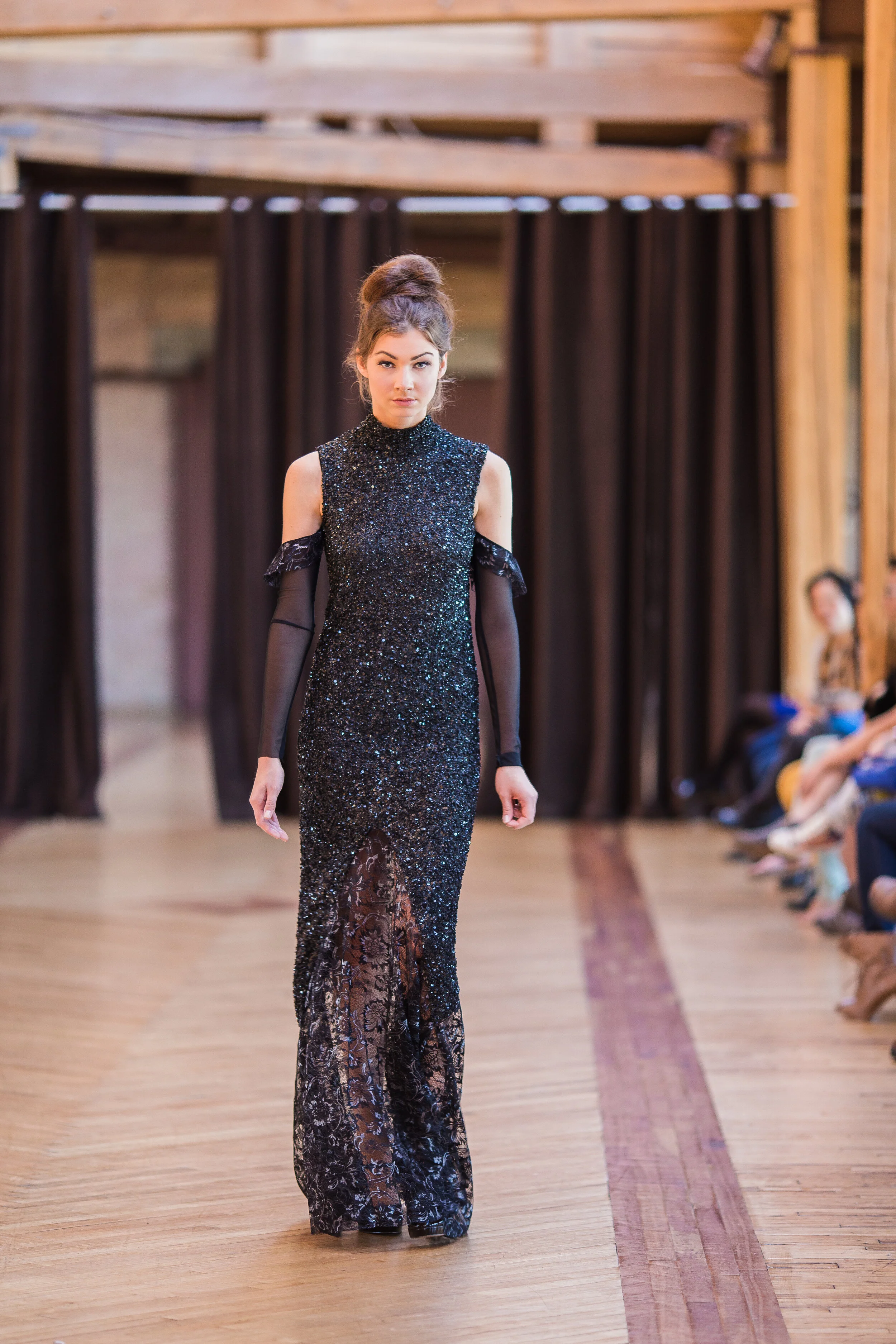 Black Sequin Off-Shoulder Lace Gown 2. Maggie Yan Chicago.jpg