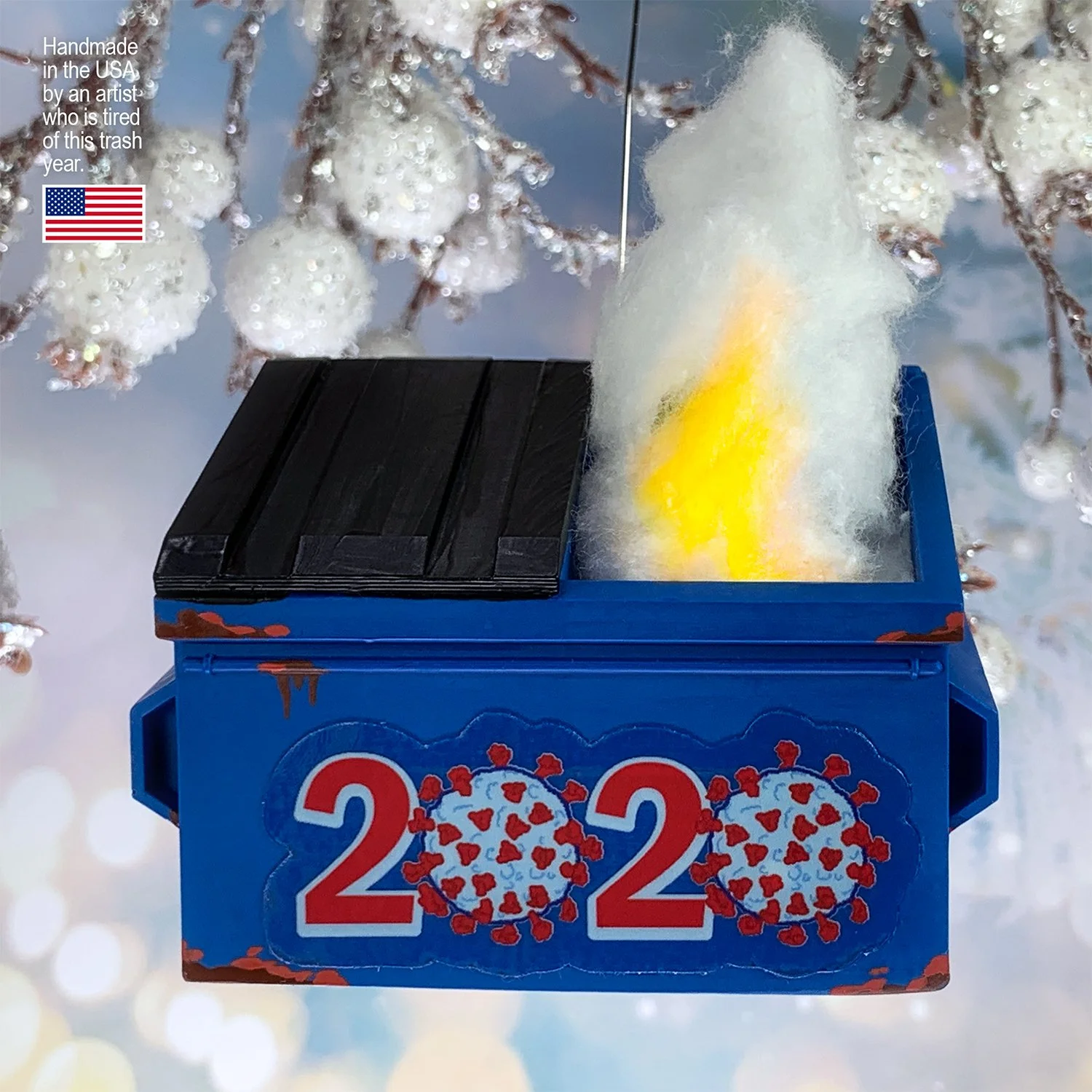 Dumpster fire ornament – perfect 2020 recap gift for white elephant or stocking stuffer