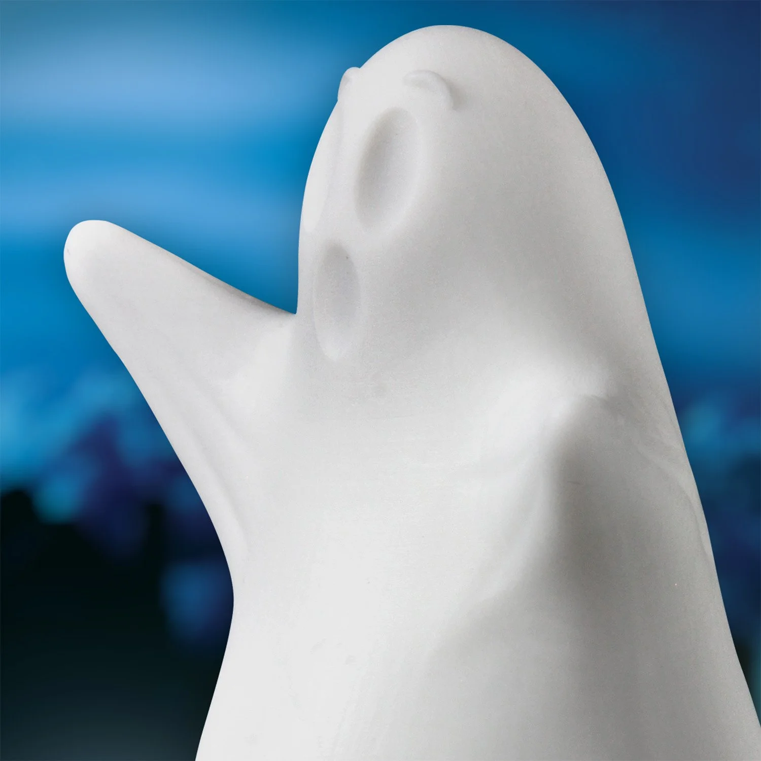 LED-lit Gordo Ghost ornament perfect for mantle, desk, or table display