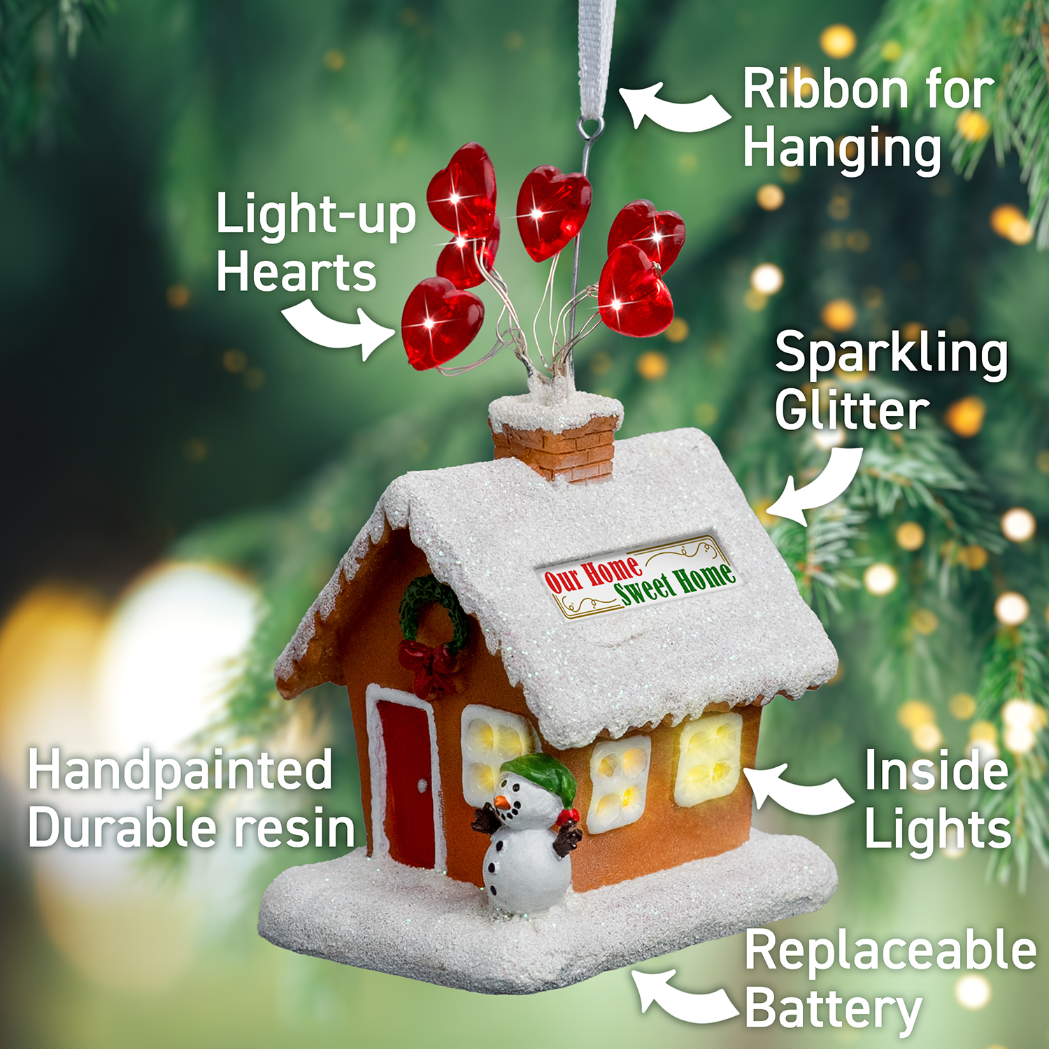 2025 Gingerbread House light up Christmas ornament for new homeowners