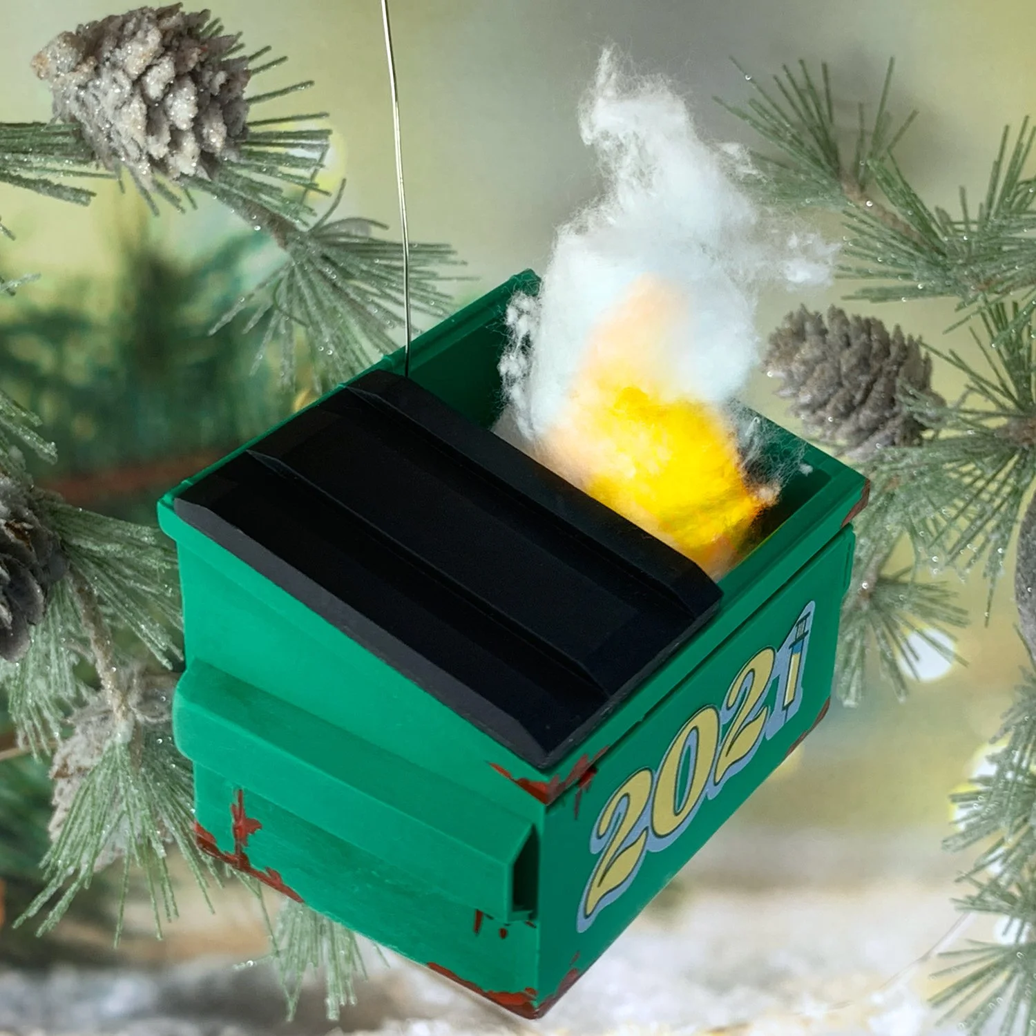 Limited Edition 2021 Dumpster Fire Ornament for Christmas Tree Decoration