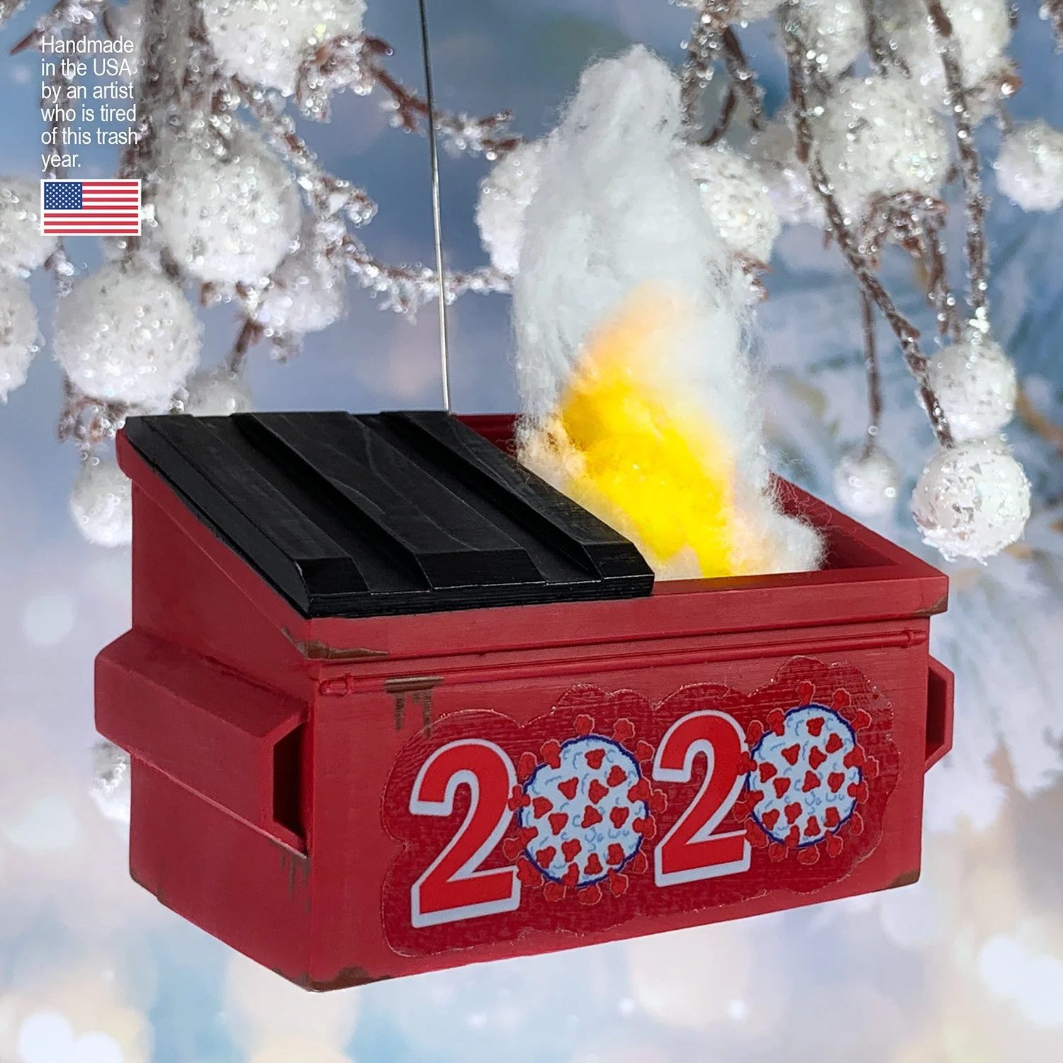 2020 dumpster fire holiday ornament – funny gift idea for coworkers and friends