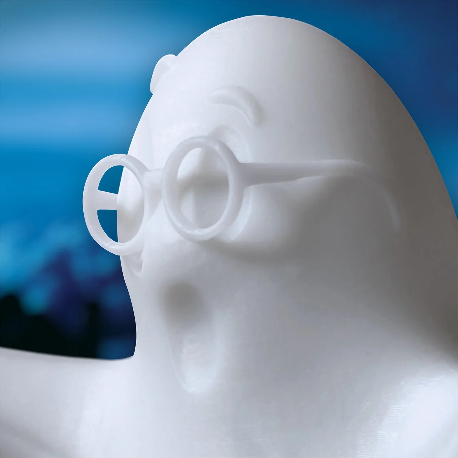 Cute Nerdo Ghost Halloween decoration with smooth 3D printed finish