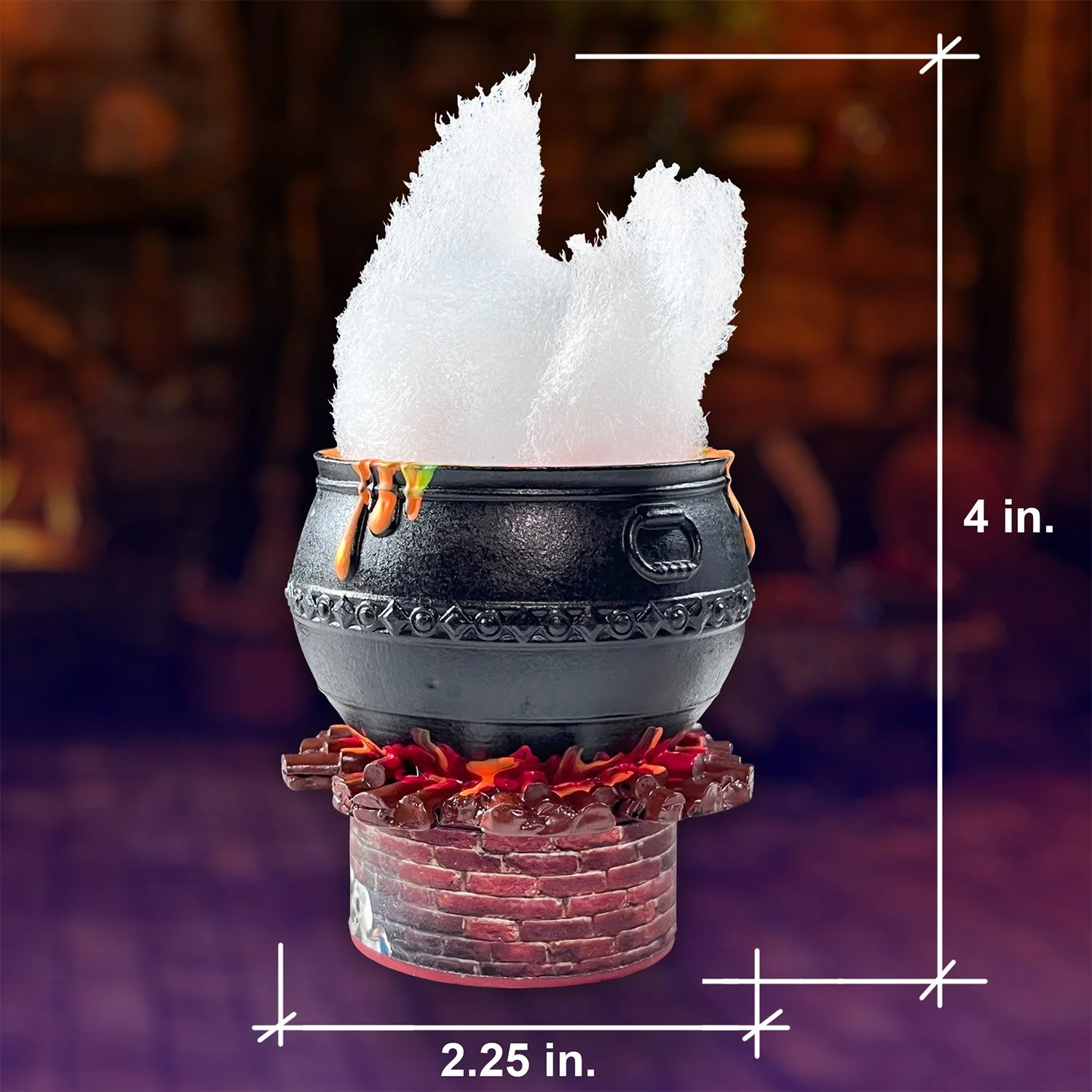 Small 4-inch witch’s cauldron with hand-poured shatter-resistant resin