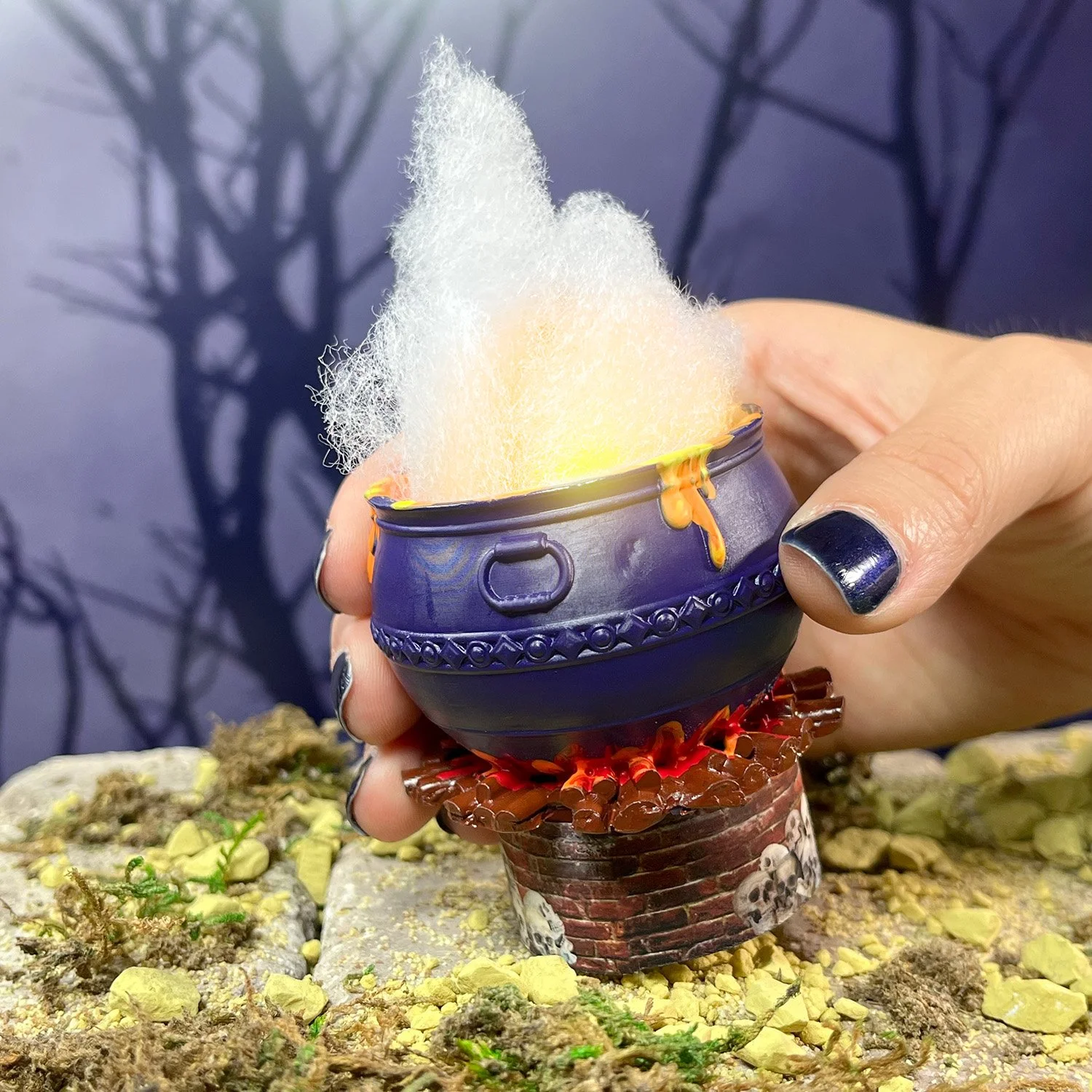 LED light-up witch cauldron for spooky Halloween home décor