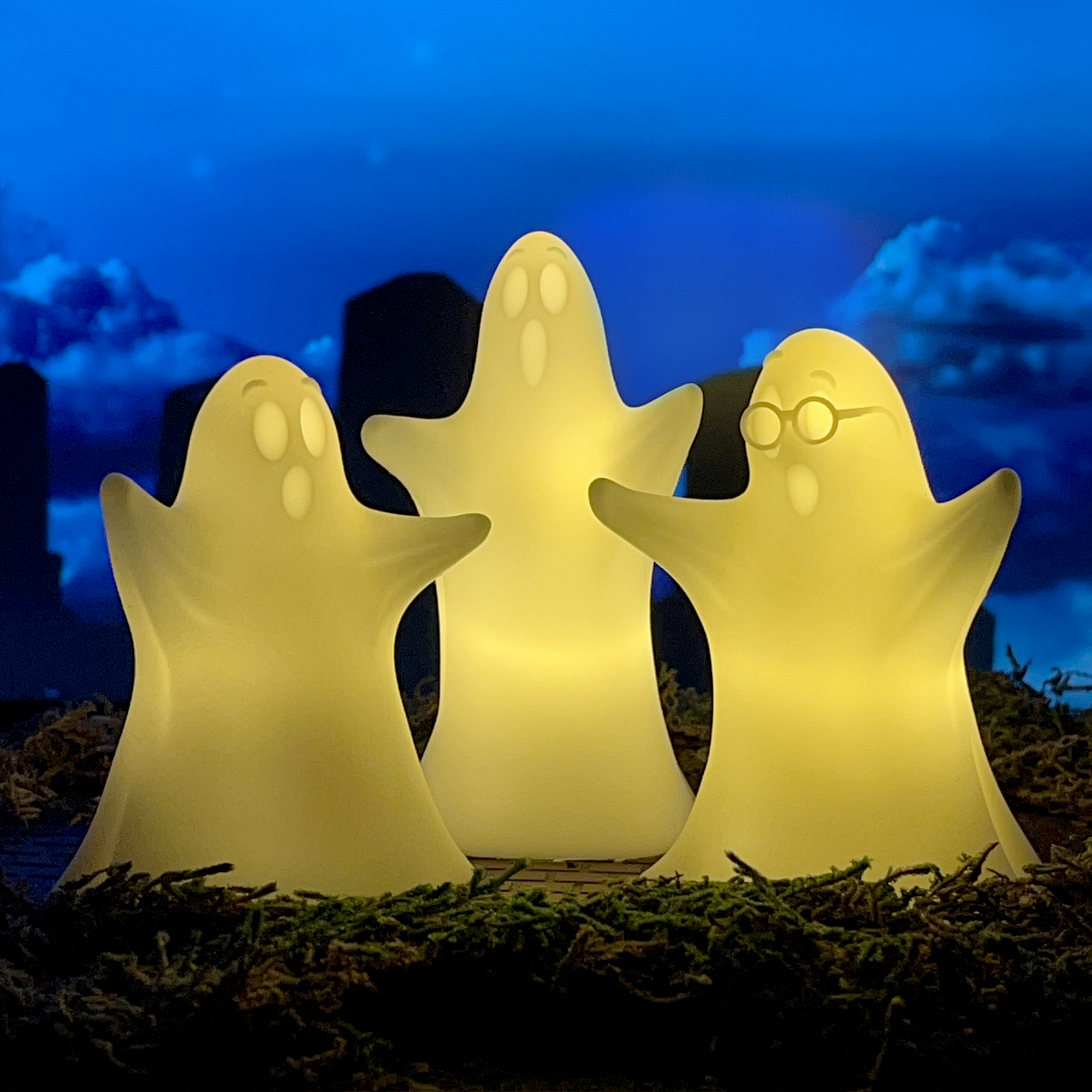 Halloween Ghost Trio Decorations with Light