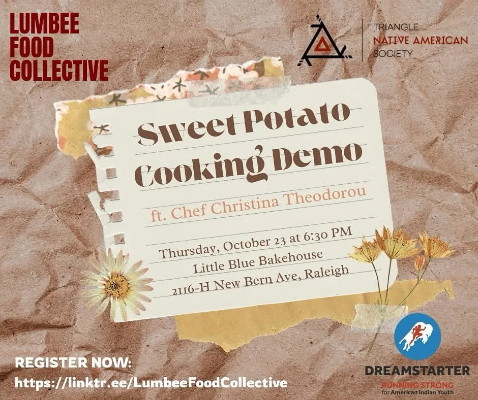 Come and spend an evening of learning at The Little Blue Bakehouse were the owner Allison Vick will be our host and well known Native Chef and business owner Christina Theodorou will teach us all about the sweet potato and how to make sweet potato br