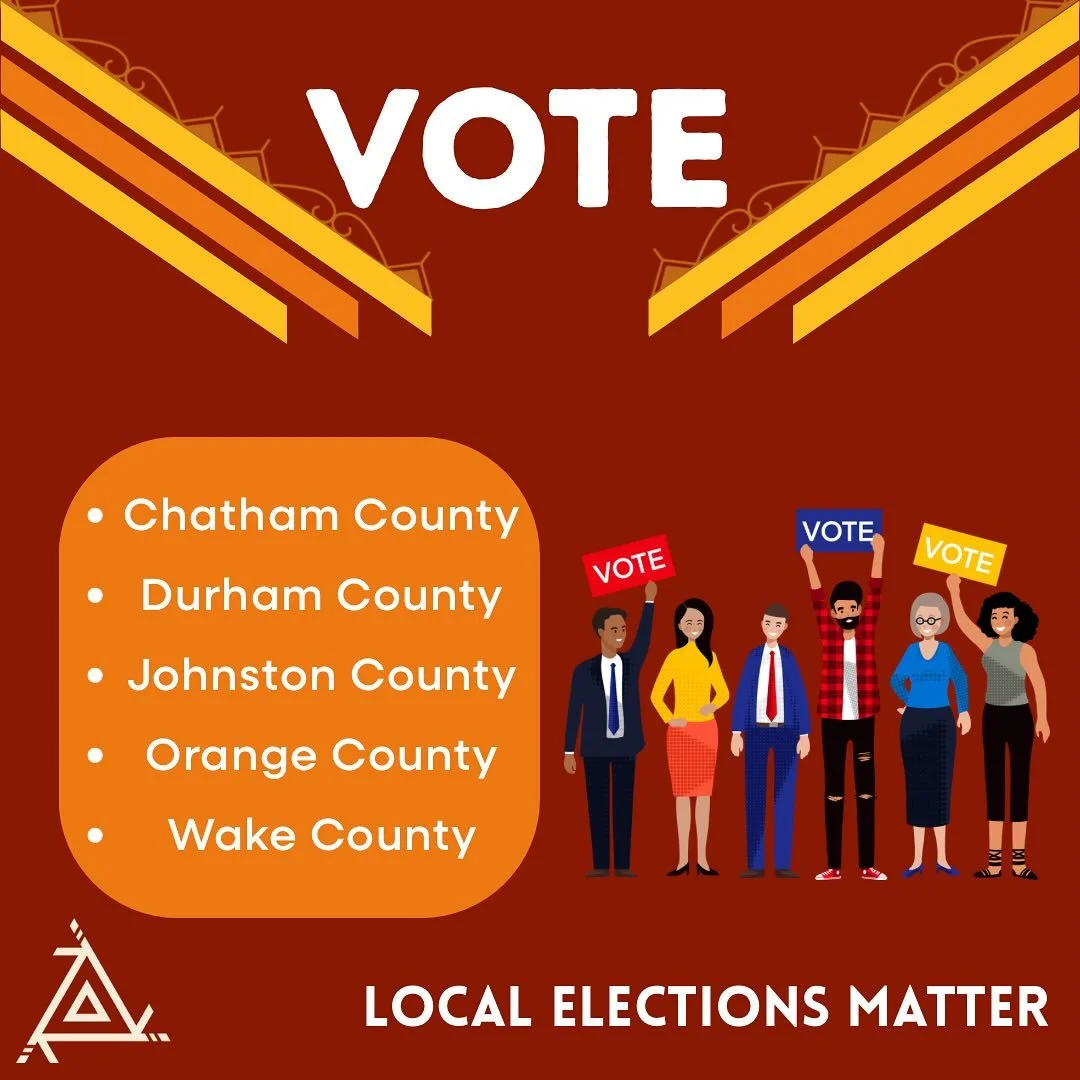 Use your right to vote today in your local municipal elections!Residents within the municipal limits of Angier, Apex, Cary, Durham, Fuquay-Varina, Garner, Holly Springs, Knightdale, Morrisville, Rolesville, Wake Forest, Wendell or Zebulon can vote at
