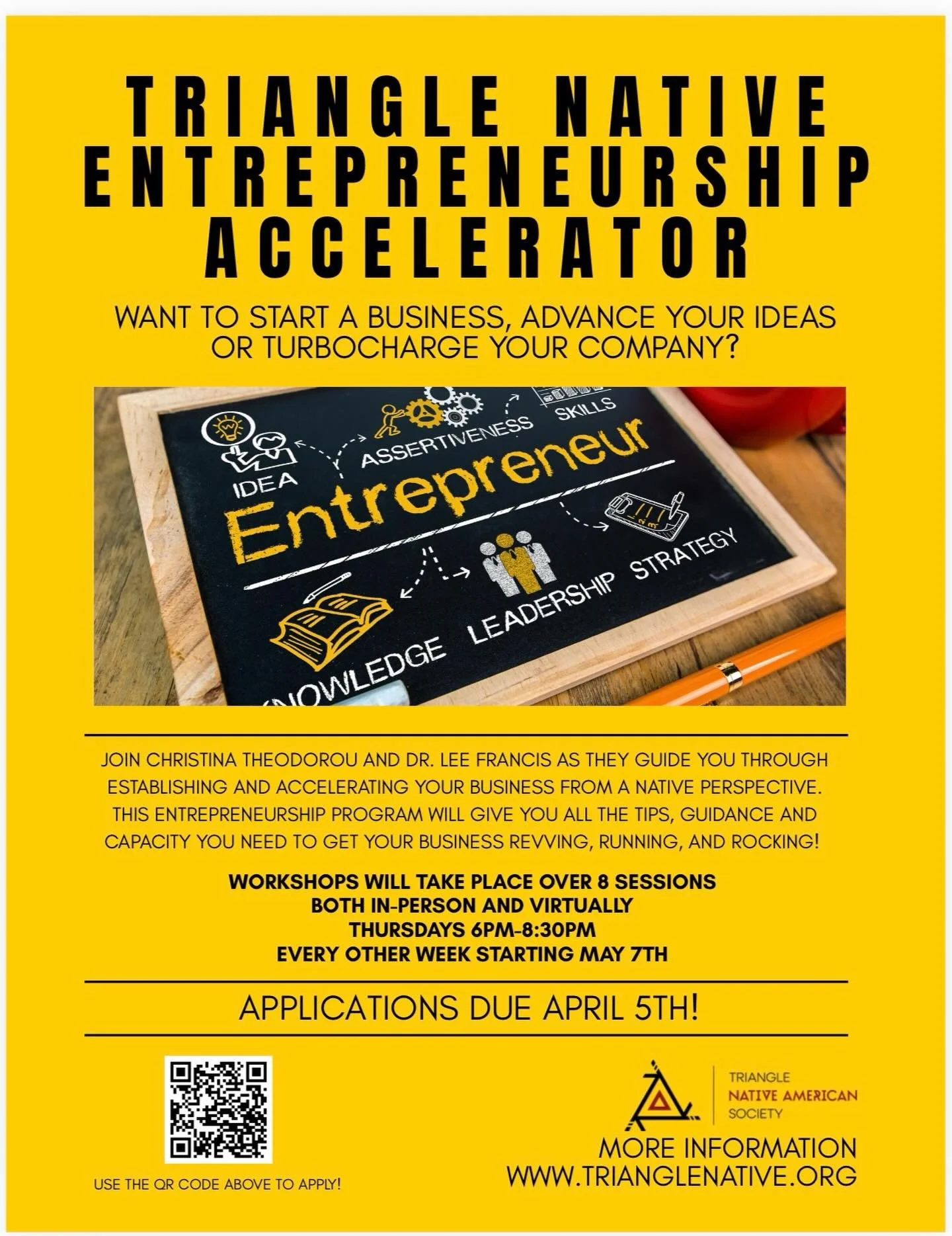 Calling Native American entrepreneurs! Join @dr.indiginerd and @tinadale_89 for a series of workshops on establishing and accelerating your business! Applications are due April 5th to join us.