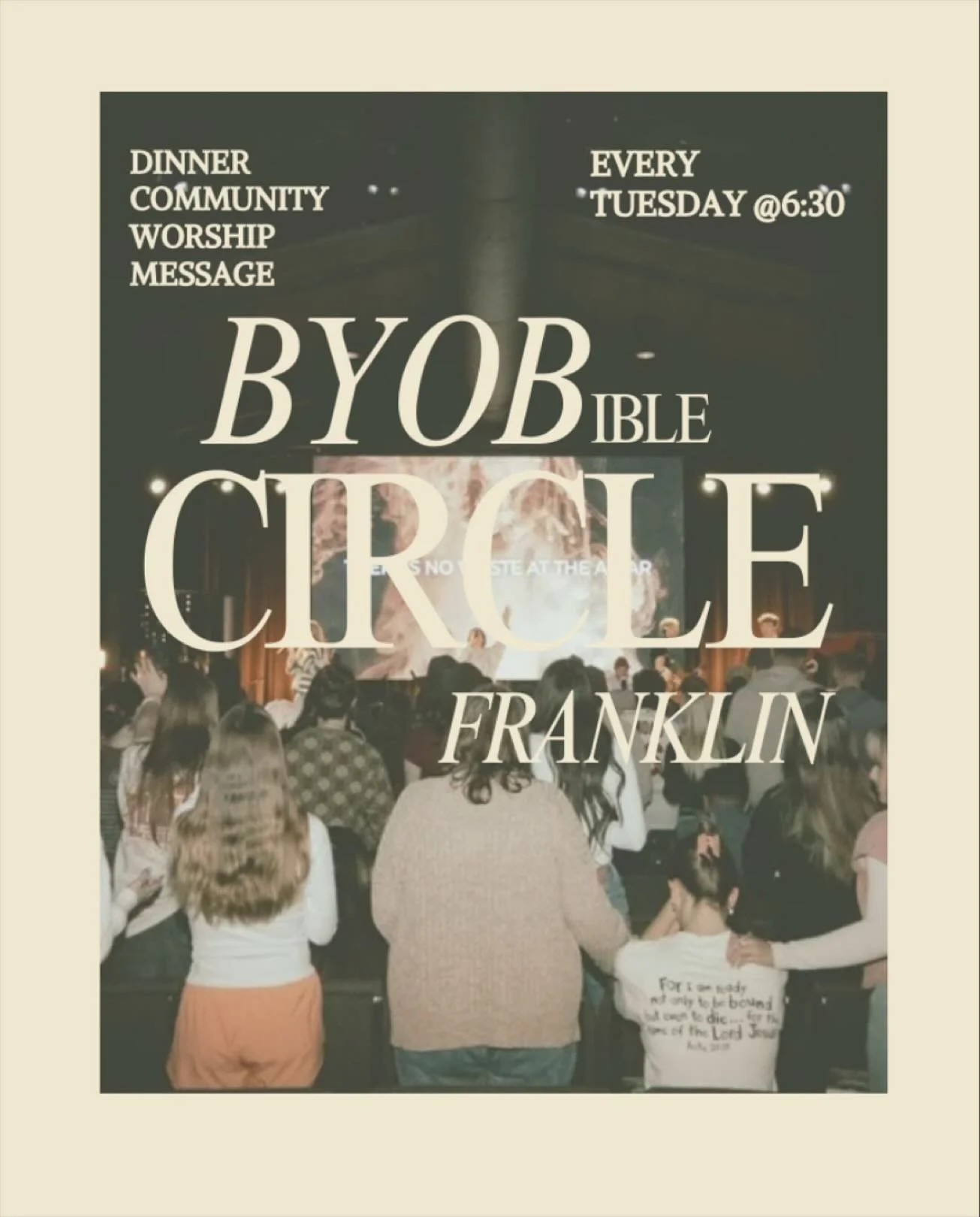 ITS TUESDAY 🙌🏼 

We can&rsquo;t wait to be together!! ( BRING YOUR OWN BIBLE )📖
⏰6:30 @ conduit church 
DINNER, WORSHIP, COMMUNITY 📣📣