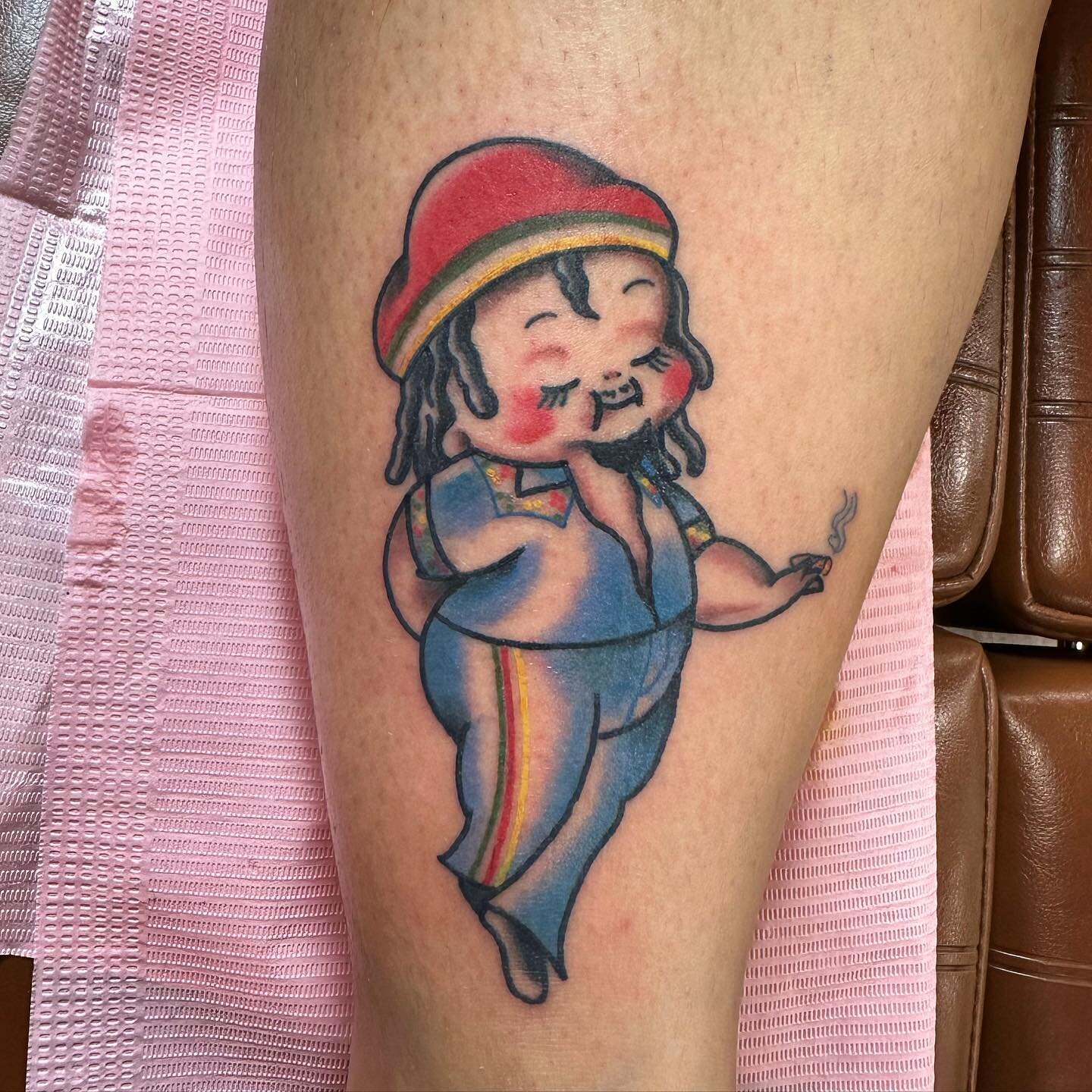 ✨Bob Marley Kewpie✨ for my friend @shayleenoel! Thank you for the continued freedom and trust. Love how he turned out. MORE kewpies!!! #bobmarley #bobmarleytattoo #kewpie #kewpietattoo #tattoo #tattoos #kankakeetattoo #kankakeecounty #bradleyillinois