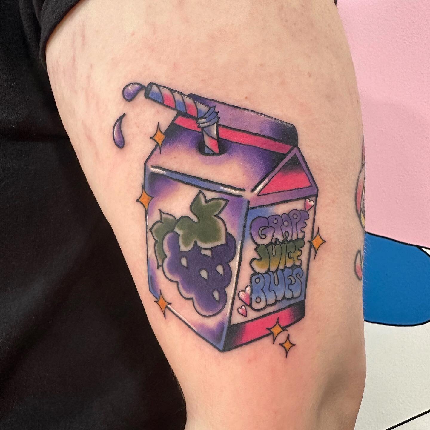 🍇Grape Juice Blues🍇 for the lovely @abbeypetric! Thank you so much for the great conversation and making the trip out. Absolutely loved making this for you! #grapejuice #grapejuiceblues #harrystyles #harrystylestattoos #harrystylestattoo #hslot #ta