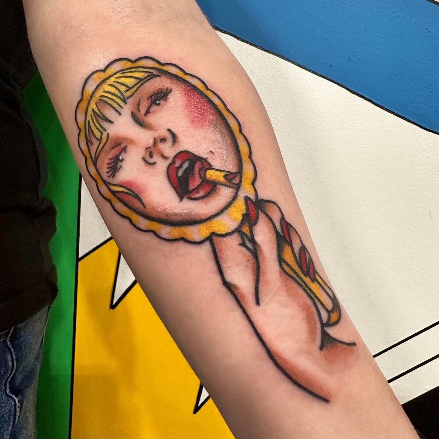 ✨Laura Palmer✨ for the homie @runbrimc! Thank you for the continued trust, so good seeing you! #twinpeaks #twinpeakstattoo #laurapalmer #laurapalmertattoo #tattoo #tattoos #kankakee #kankakeecounty #kankakeetattoo #chicagotattoo #illinoistattoo