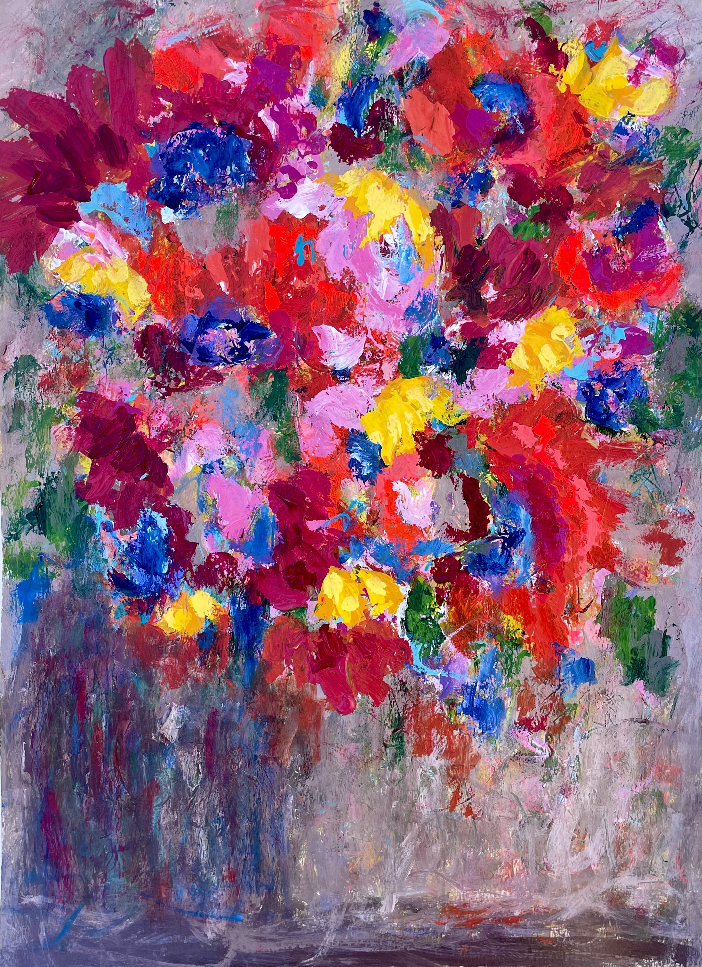 In the Moment - Original Acrylic Abstract Floral Painting