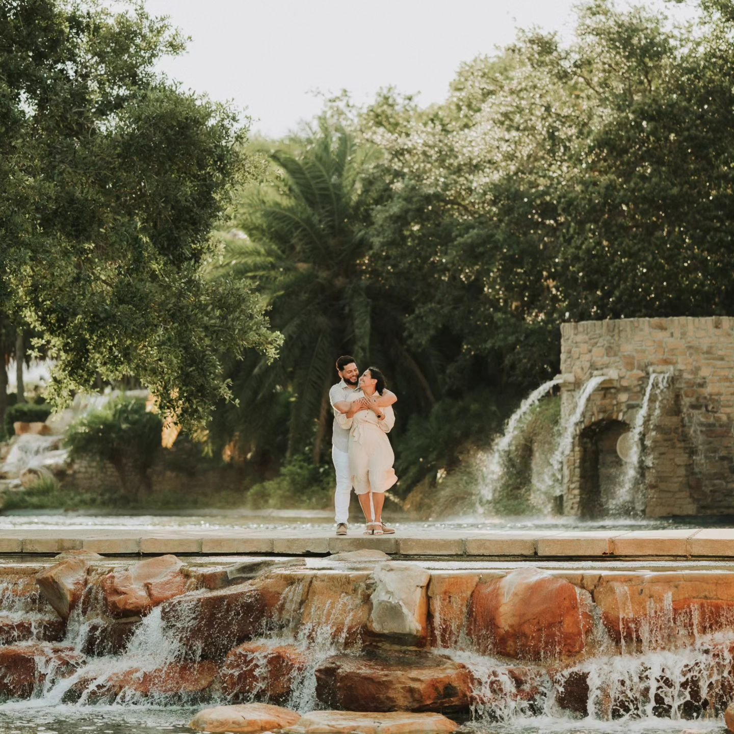 Two beings in love, enjoying each other's company, as they get lost in the moment and in each other's gazes. They treasure every moment that passes while looking forward to their promising future that awaits them. 

Cheers to this happy couple as the