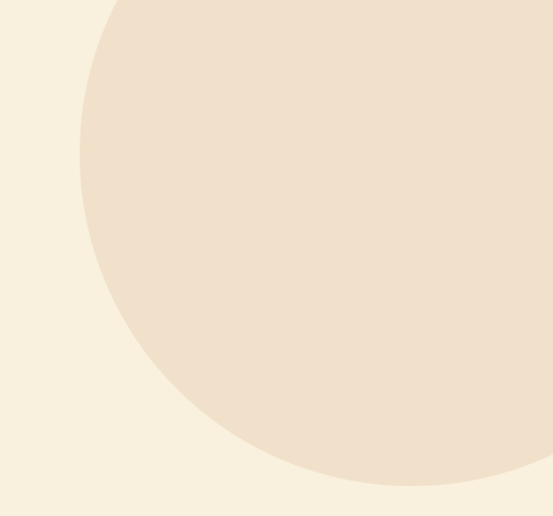A beige background with a large, light-colored circle in the upper right corner.