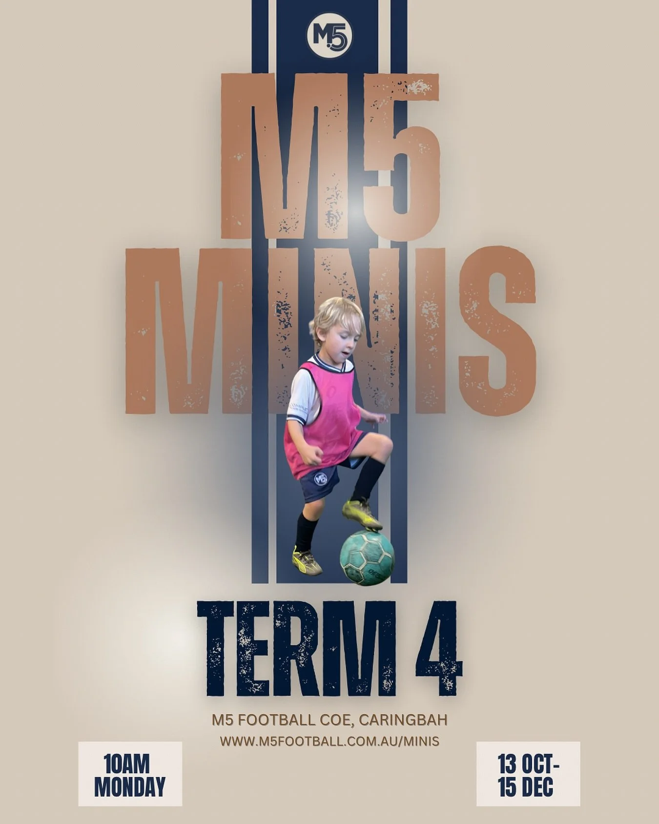 🌟 TERM 4 MINI&rsquo;S ARE HERE! ⚽️
Our M5 Minis program is back this Term 4 &ndash; the perfect start for little footballers aged 3&ndash;5.

🗓 Mondays &ndash; 10:00 to 10:45am
📍 M5 Football COE, Caringbah

Each session is designed to:
✅ Build con
